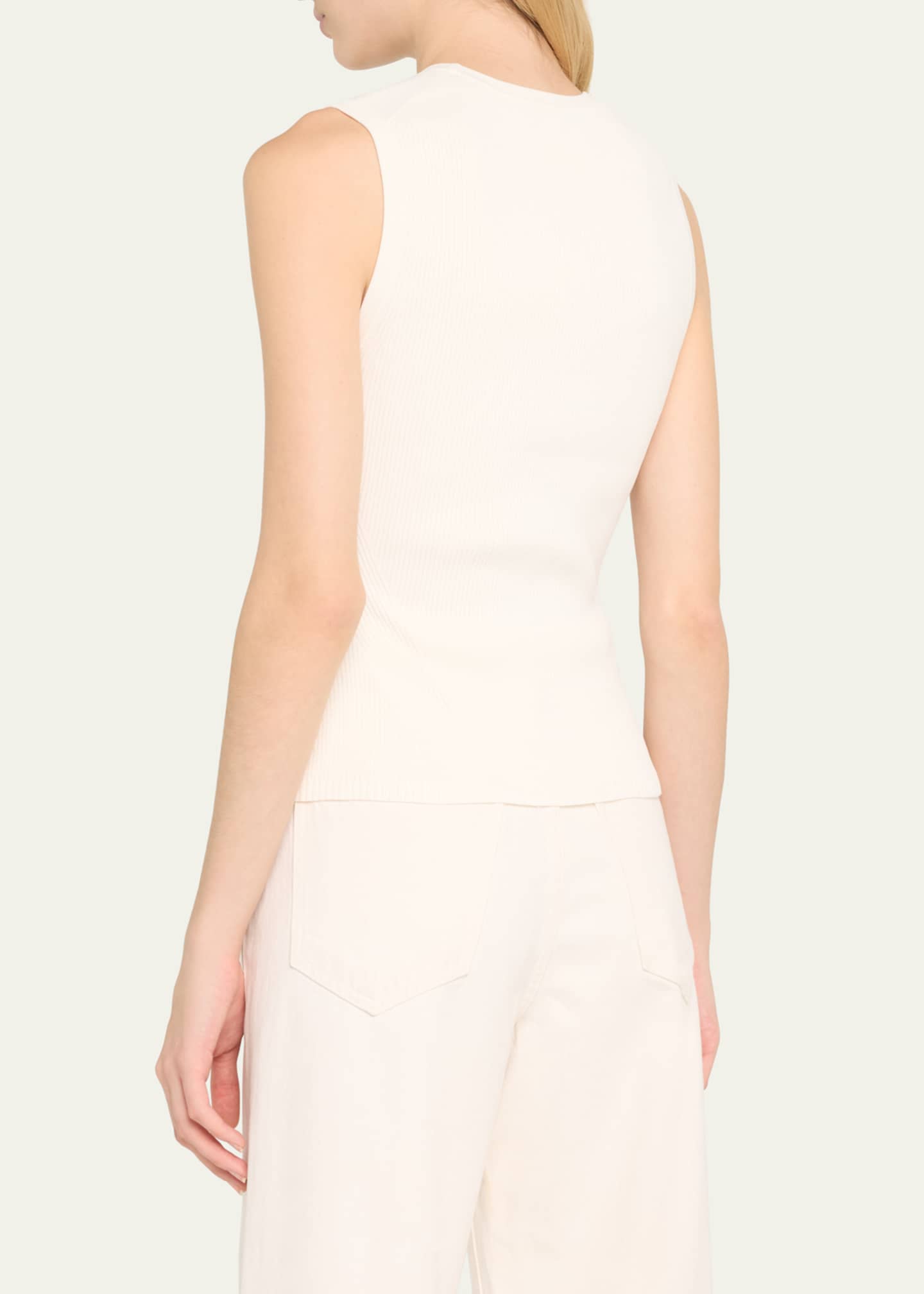 Veronica Beard Sid Ribbed Sleeveless Sweater Image 3 of 5