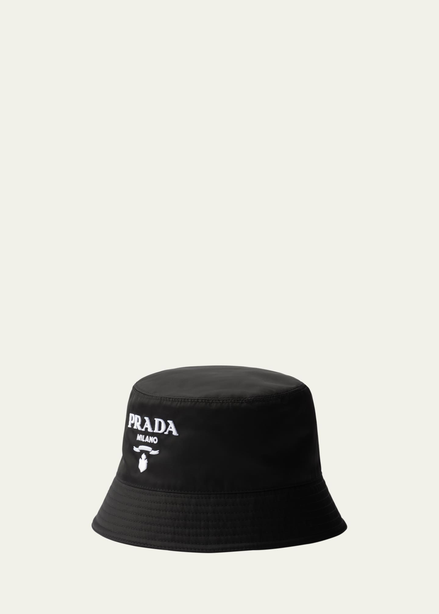 Prada Men s Embroidered Logo Bucket Hat