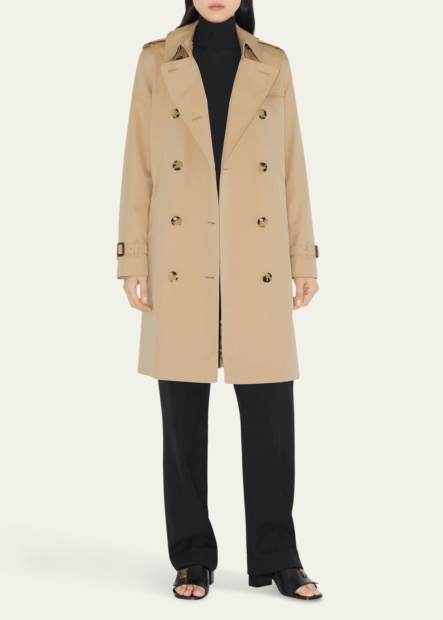 Burberry Kensington Organic Belted Double-Breasted Trench Coat Image 2 of 4