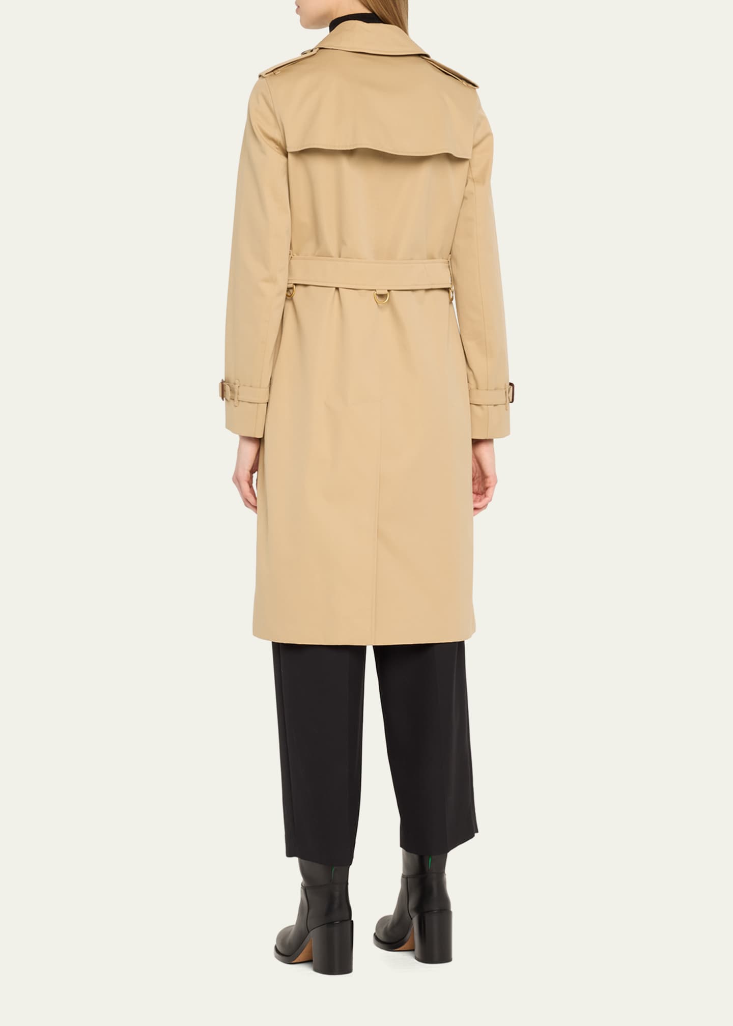 Burberry Kensington Organic Belted Double-Breasted Long Trench Coat Image 3 of 5