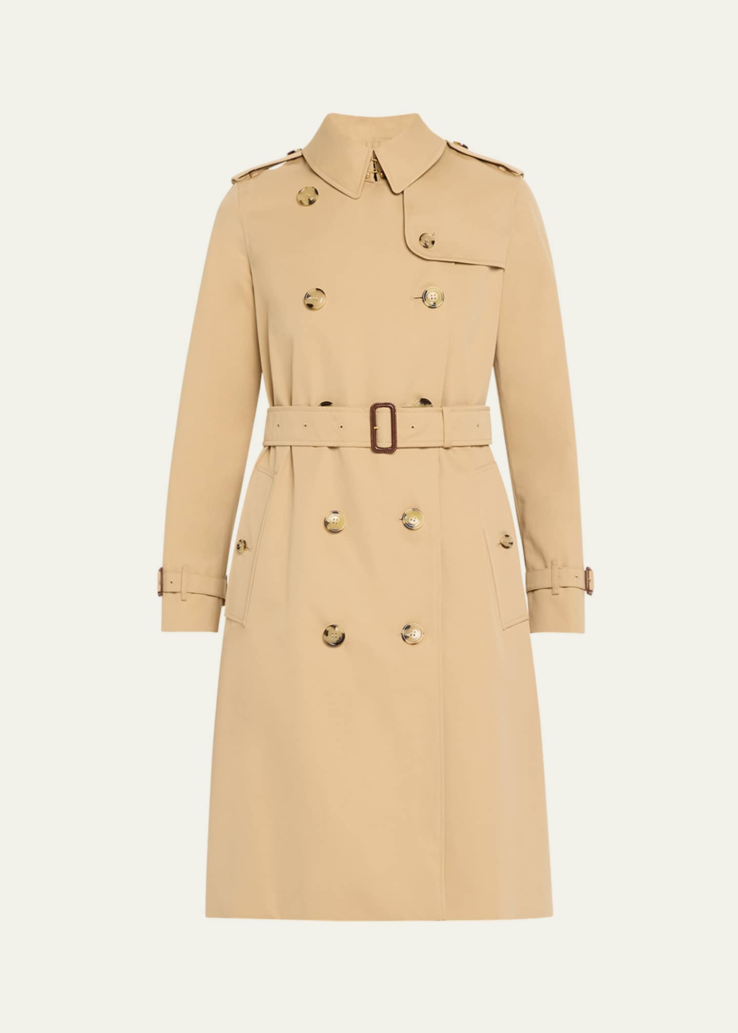 Burberry Kensington Organic Belted Double-Breasted Long Trench Coat Image 1 of 5