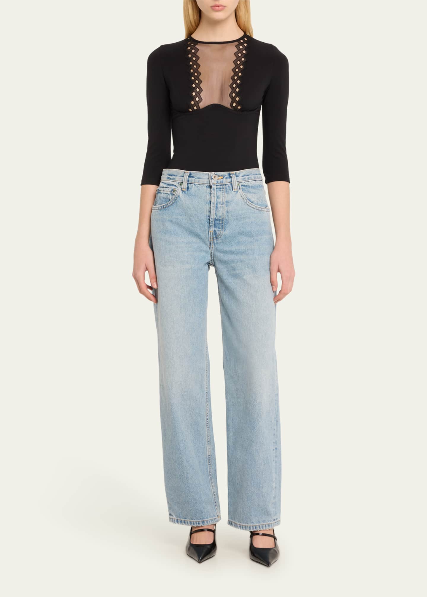 Livy Northside Sheer-Inset Underwire Bodysuit Image 2 of 5