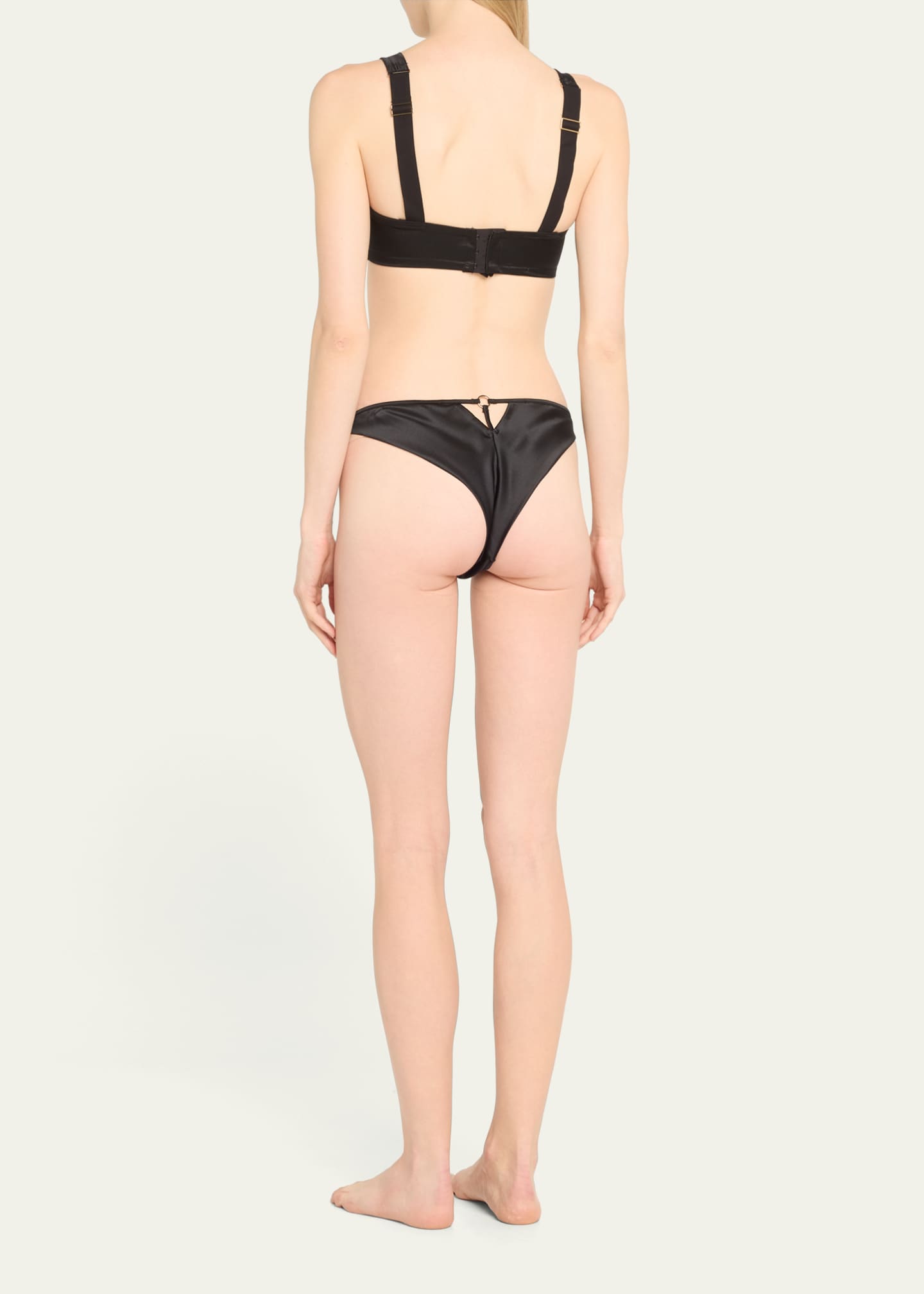 Livy Grenelle Lace & Pleated Satin Bustier Bra Image 3 of 4