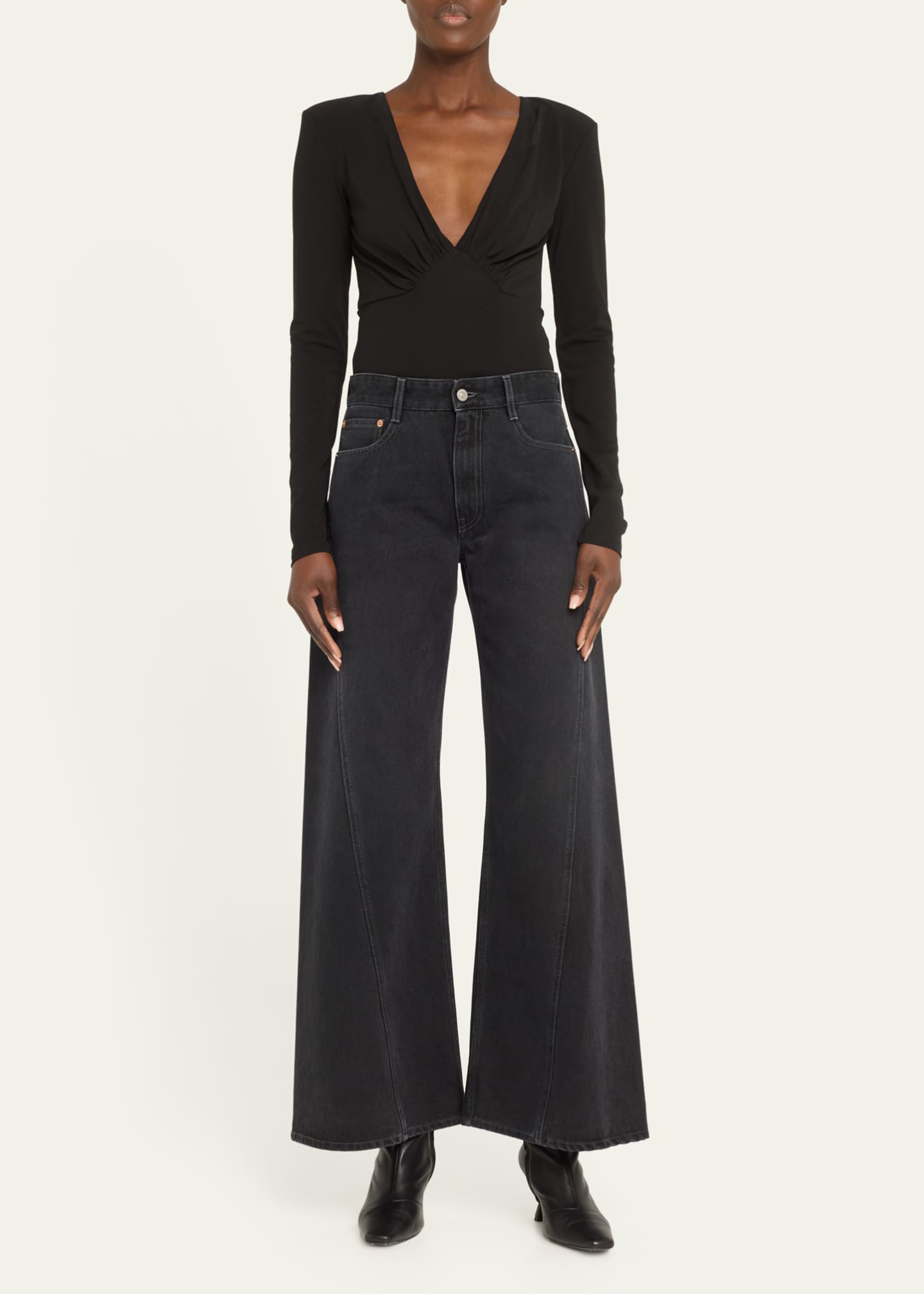 Livy Archer Deep V-Neck Empire Bodysuit Image 2 of 5