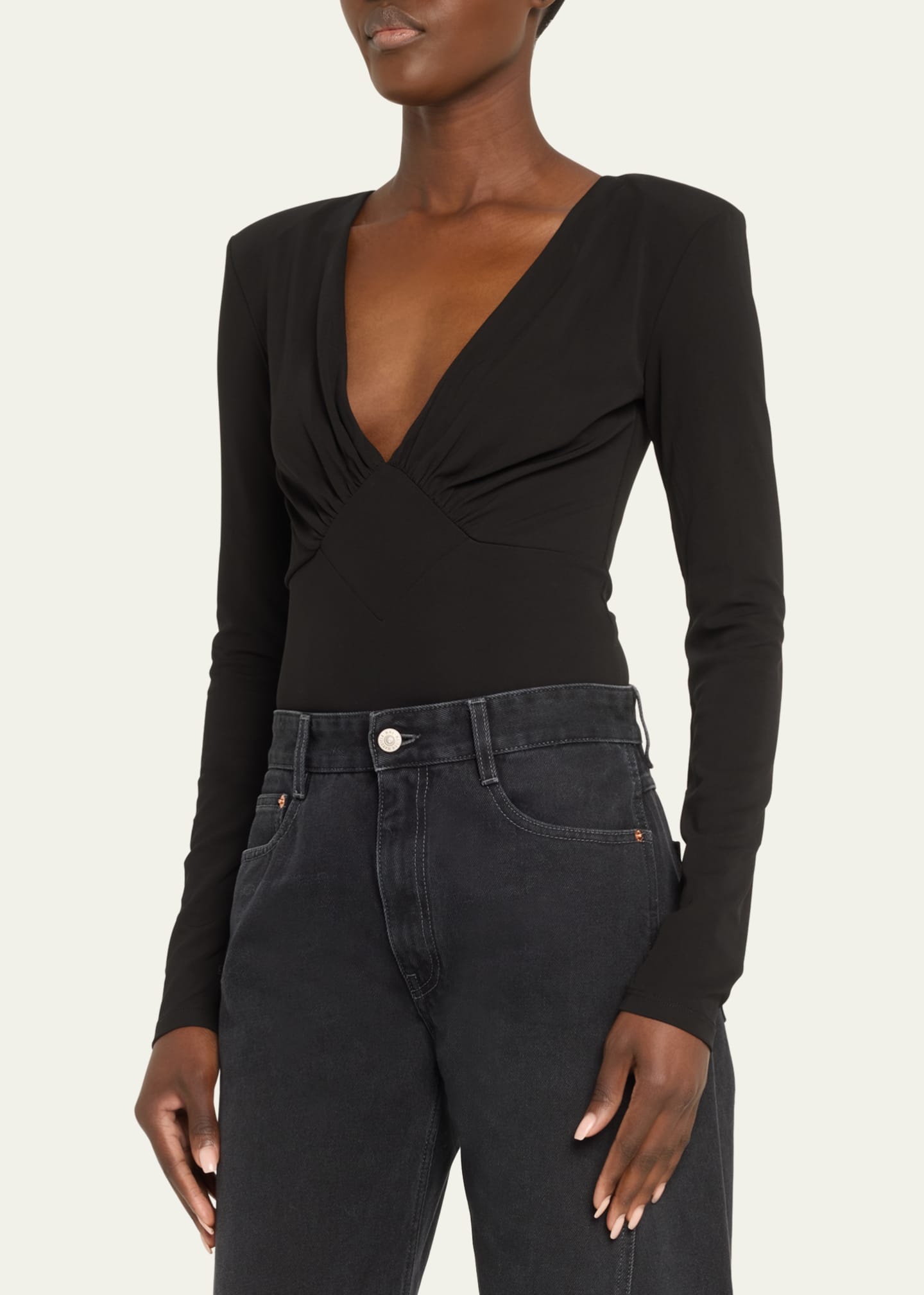 Livy Archer Deep V-Neck Empire Bodysuit Image 4 of 5