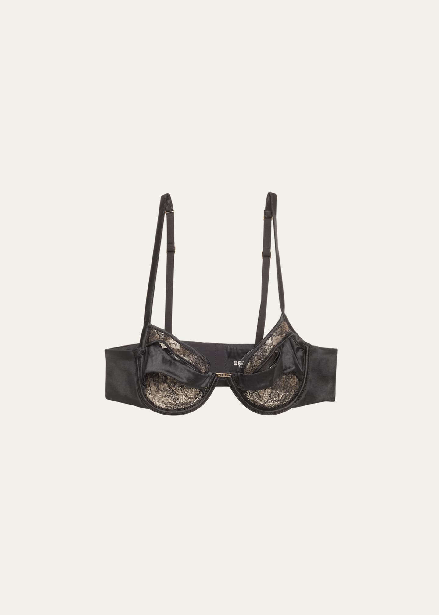 Livy Crosby Cutout Satin-Trim Lace Balconette Bra Image 1 of 4