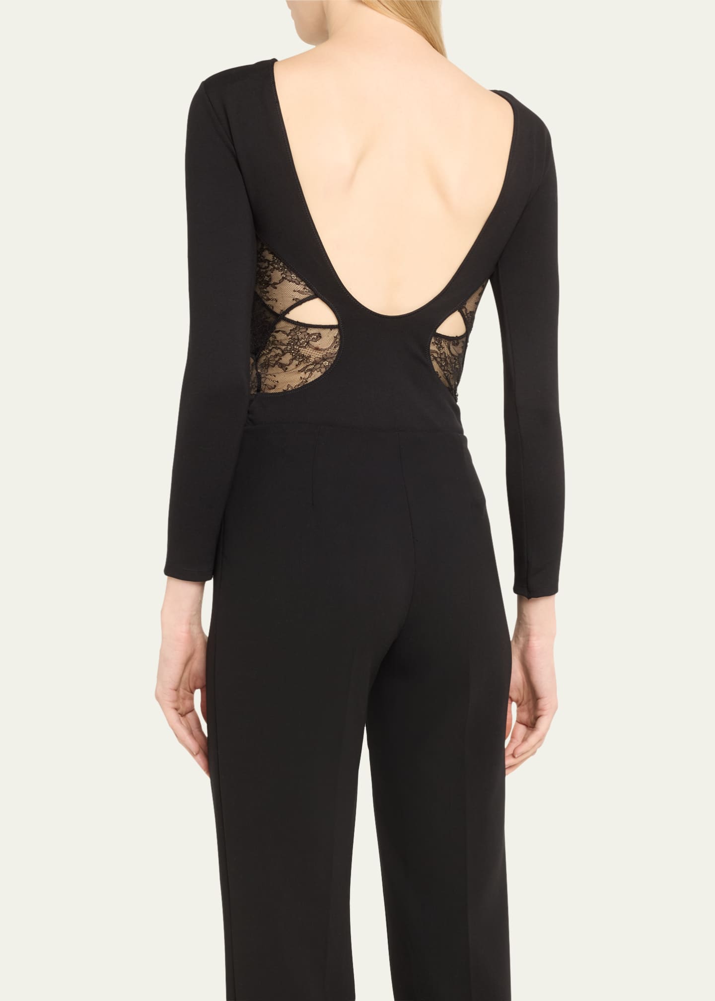 Livy Crosby Cutout Lace-Inset Jersey Bodysuit Image 3 of 5