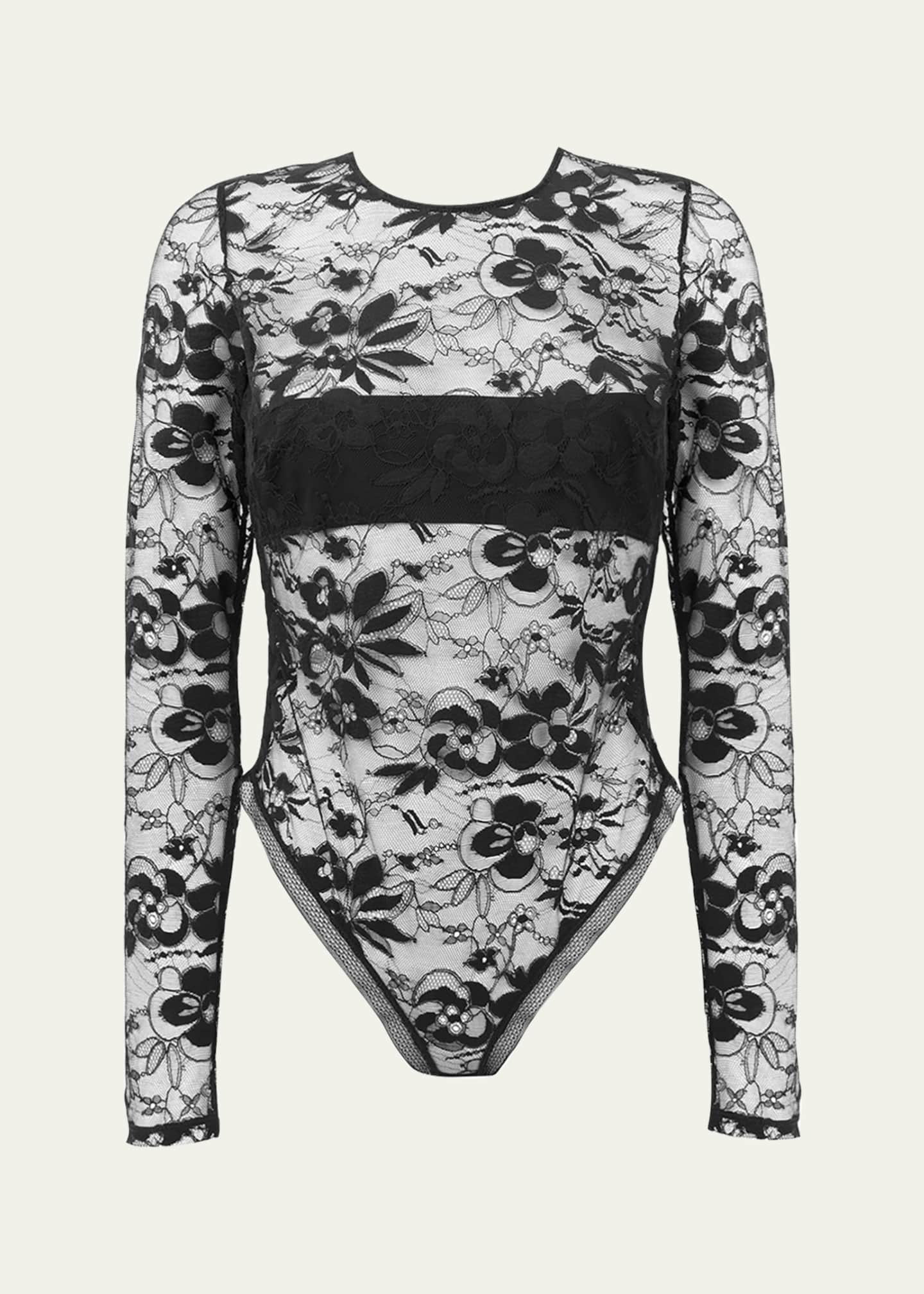 Livy Rolling Hill Open-Back Lace Bodysuit