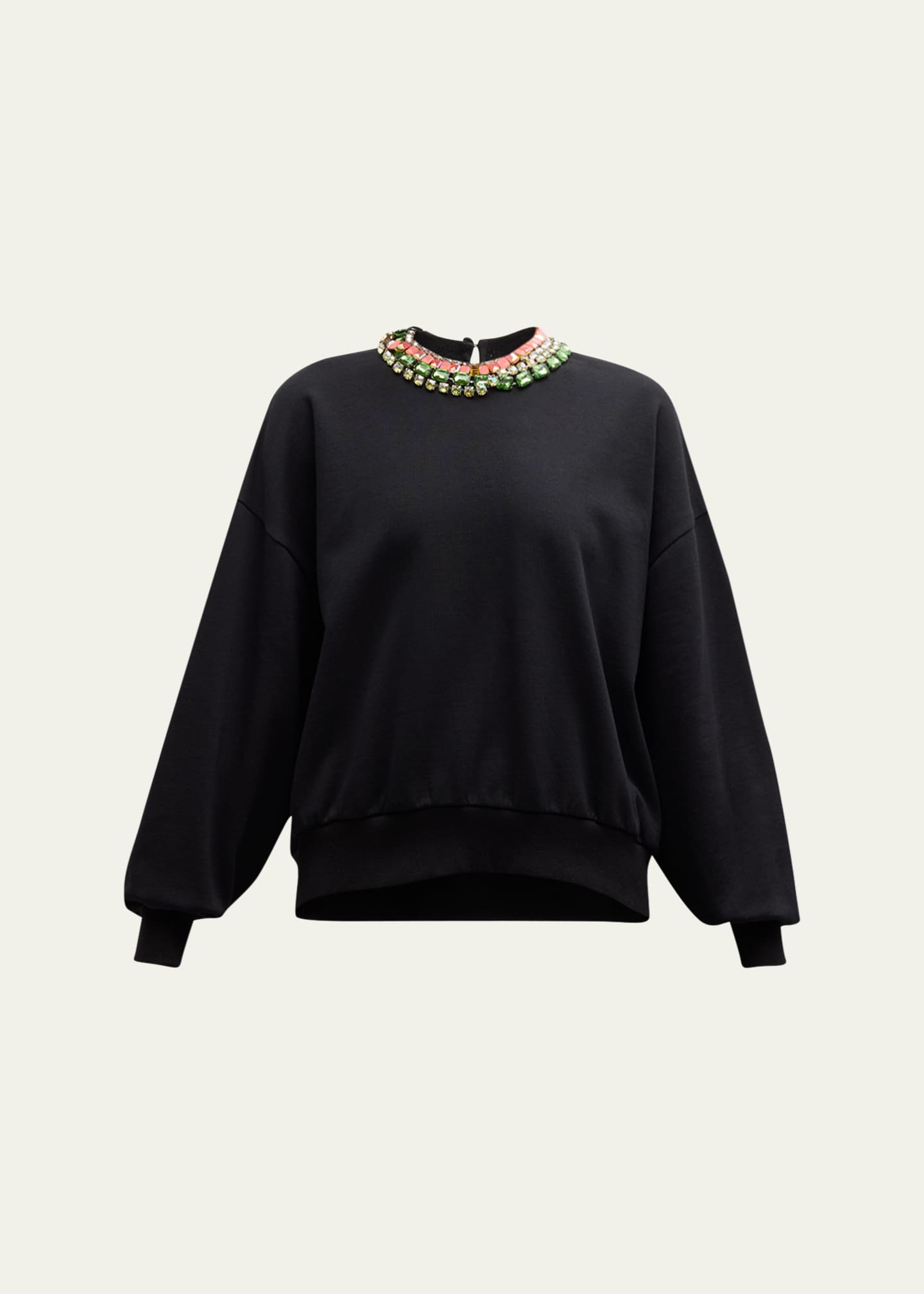 Cinq a Sept Brandy Chunky Rhinestone Crew Sweatshirt Image 1 of 5