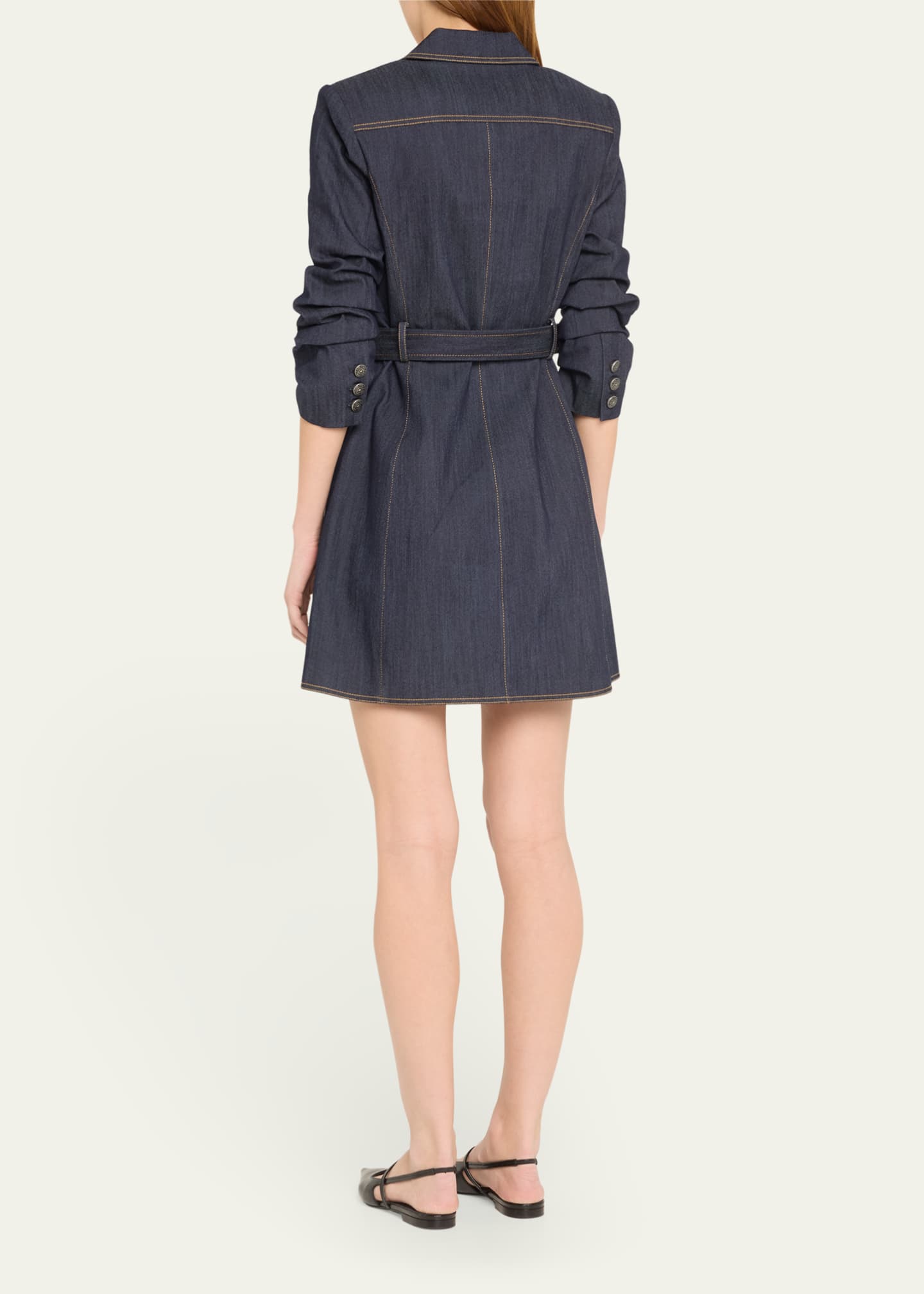 Cinq a Sept Jenessa Belted Denim Mini Wrap Shirtdress Image 3 of 5