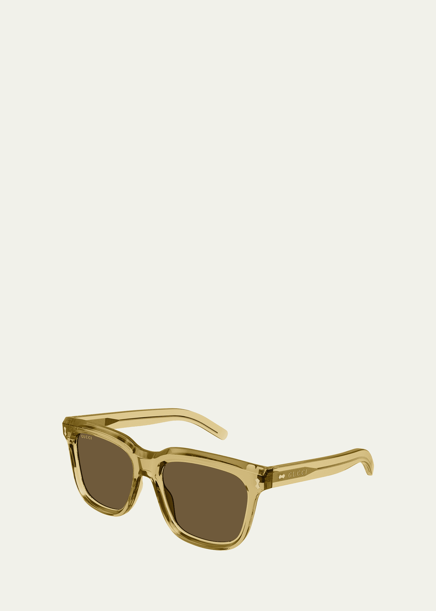 Gucci Men's Transparent Acetate Rectangle Sunglasses Image 2 of 2