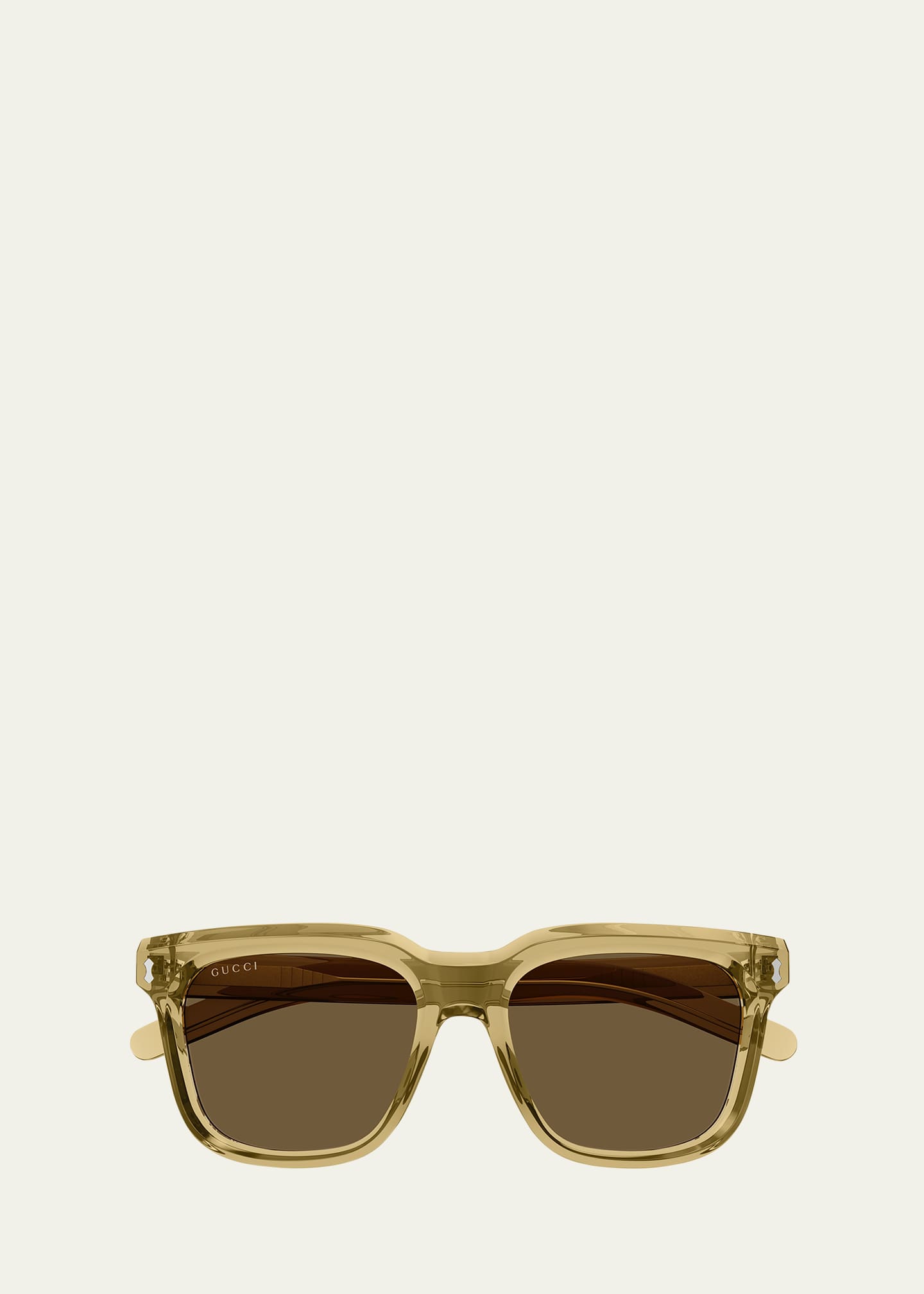 Gucci Men's Transparent Acetate Rectangle Sunglasses Image 1 of 2