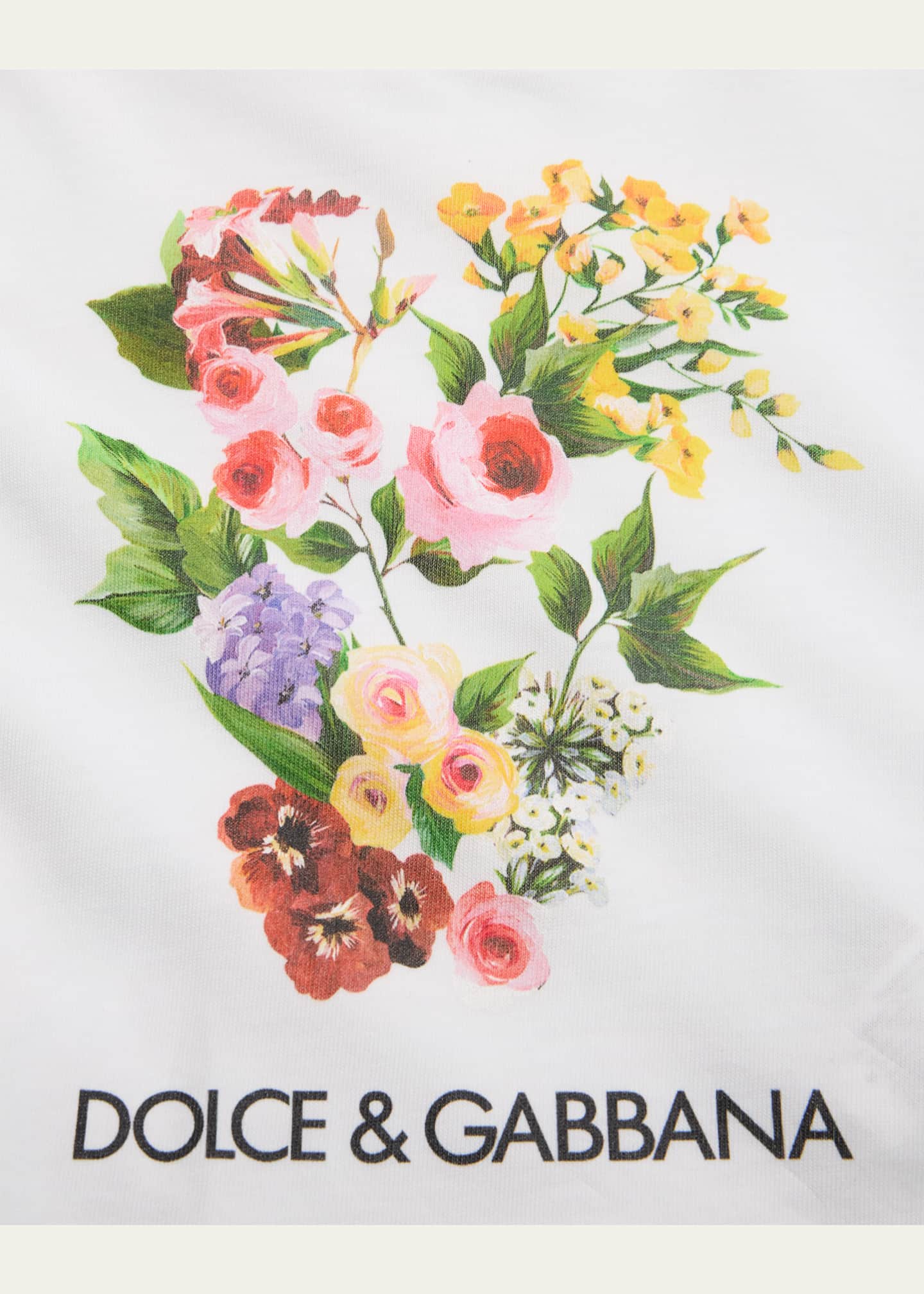Dolce&Gabbana Girl's Flower Power Short-Sleeve Cotton T-Shirt, Size 3M-30M Image 3 of 3
