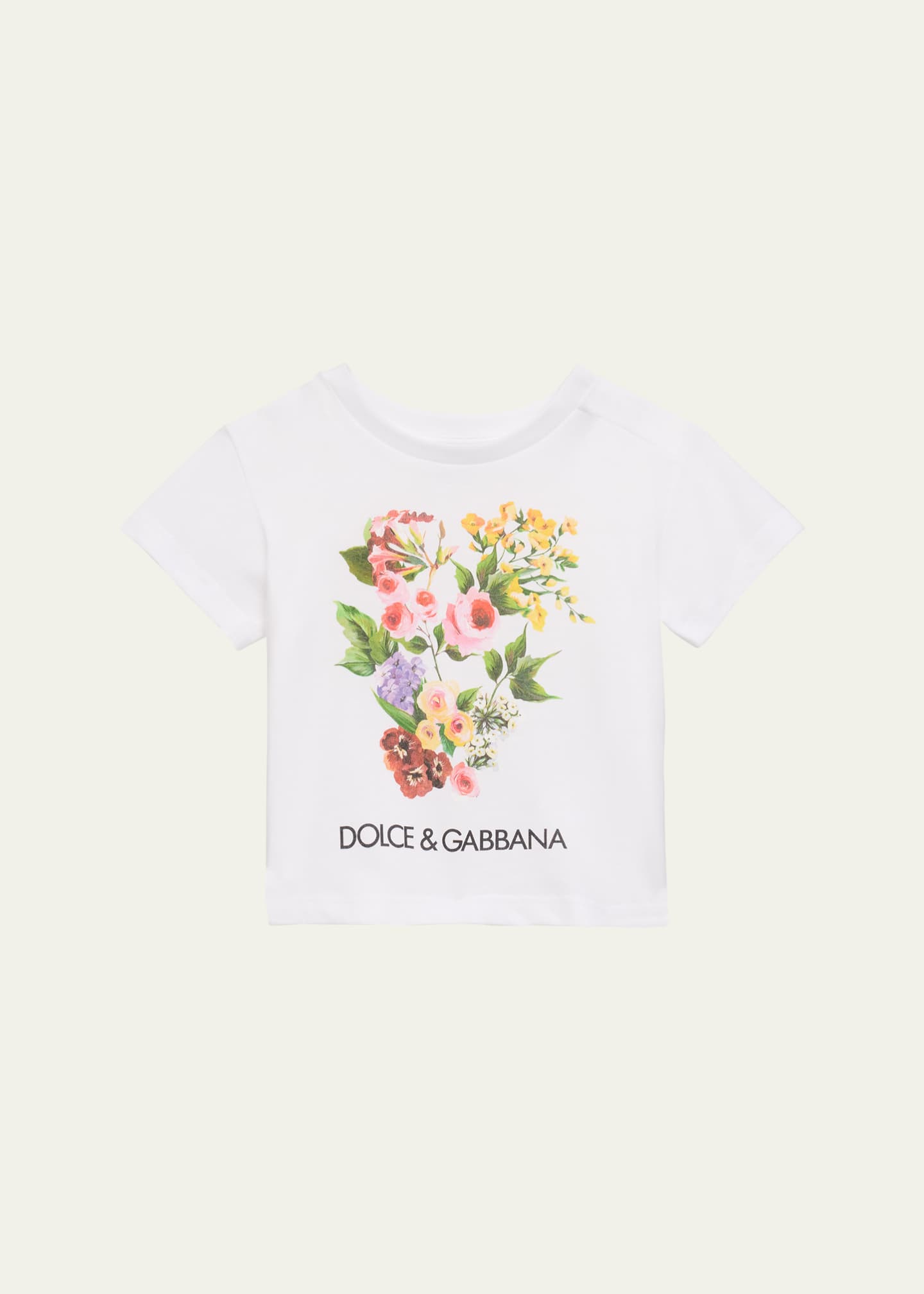 Dolce&Gabbana Girl's Flower Power Short-Sleeve Cotton T-Shirt, Size 3M-30M Image 1 of 3