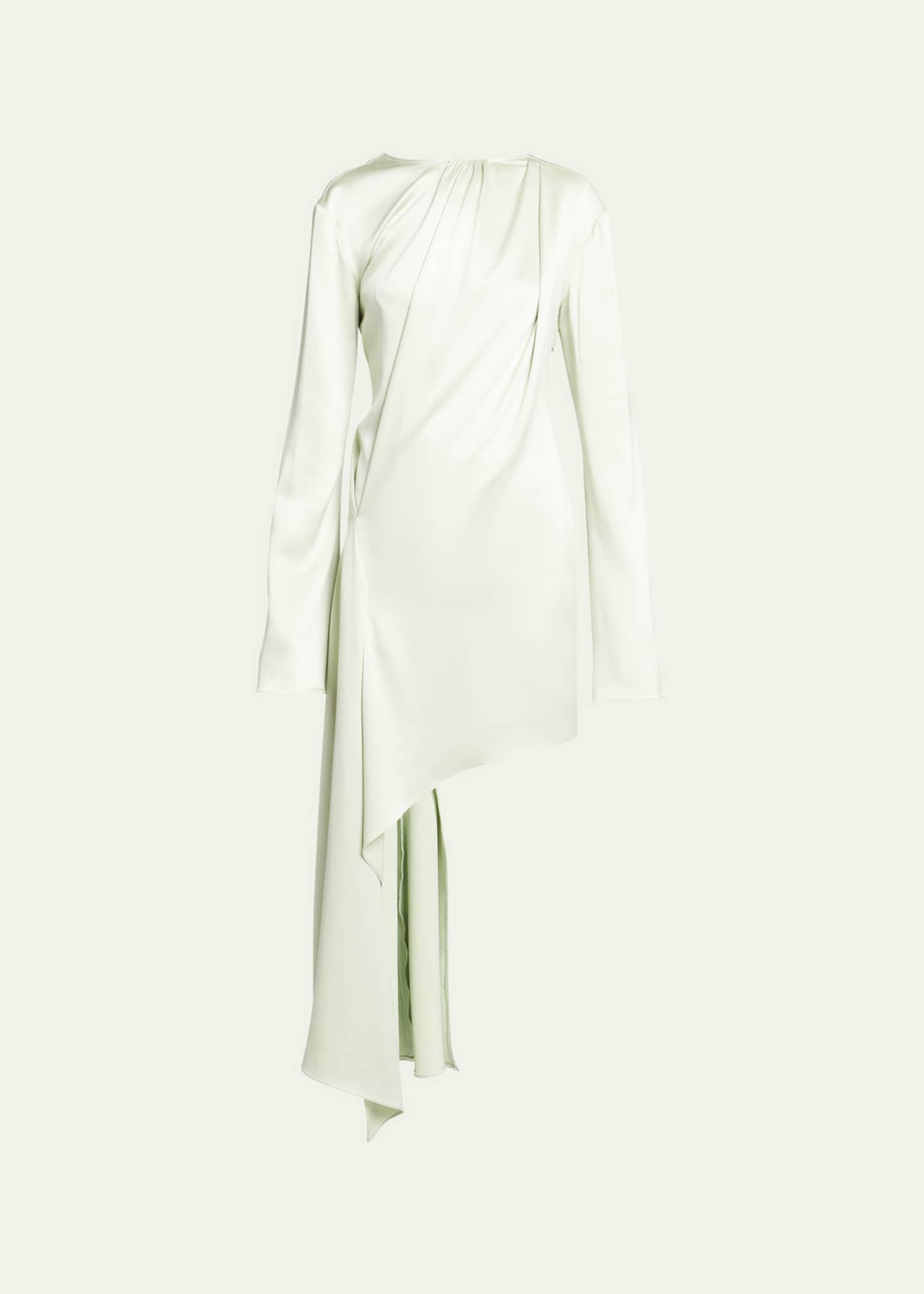 JW Anderson Asymmetric Satin Dress with Draped Panel - Bergdorf Goodman