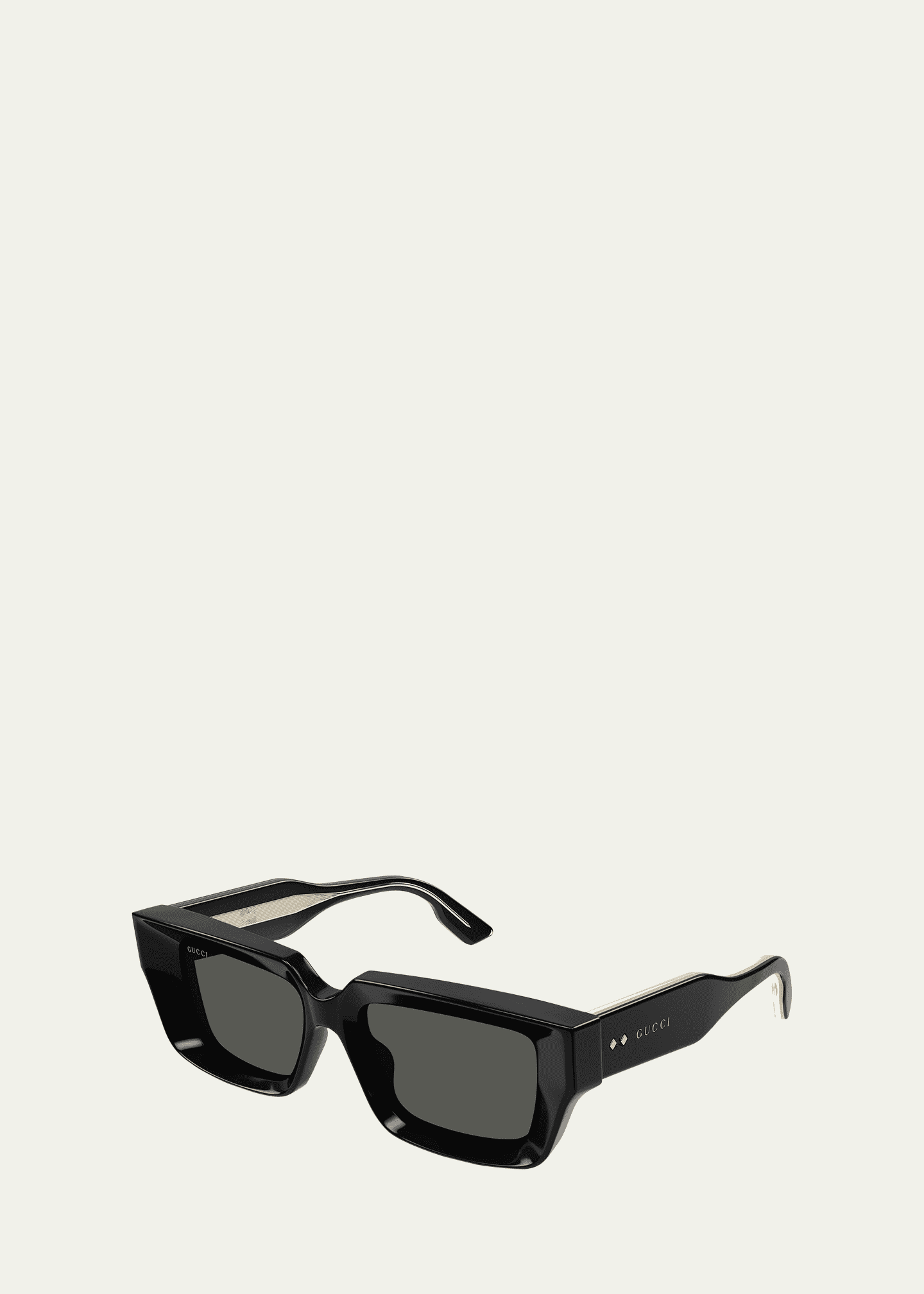 Gucci Men's Acetate and Nylon Rectangle Sunglasses Image 2 of 2