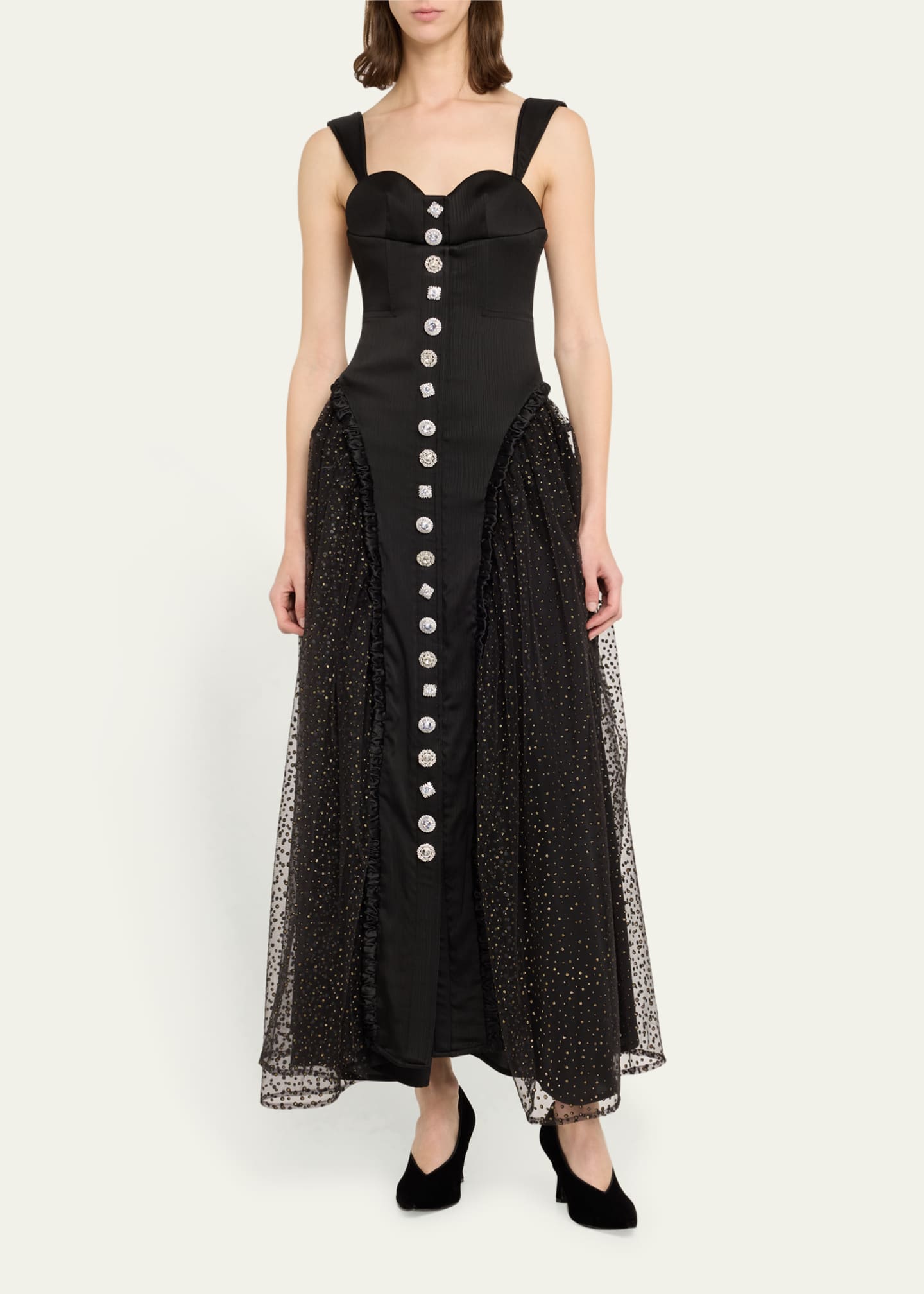 HARBISON Soft Storm II Silk Bustier Maxi Dress Image 2 of 5