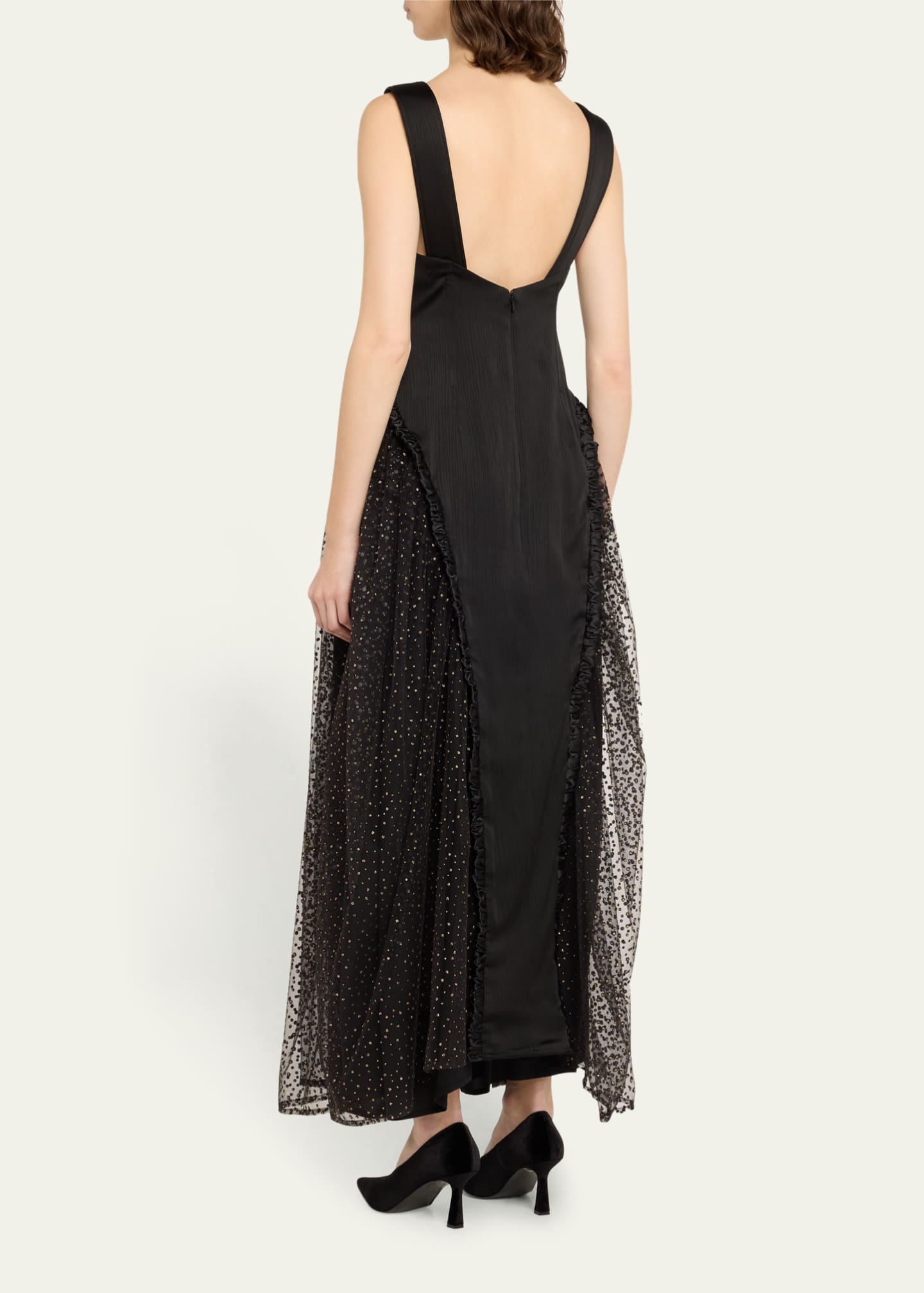 HARBISON Soft Storm II Silk Bustier Maxi Dress Image 3 of 5