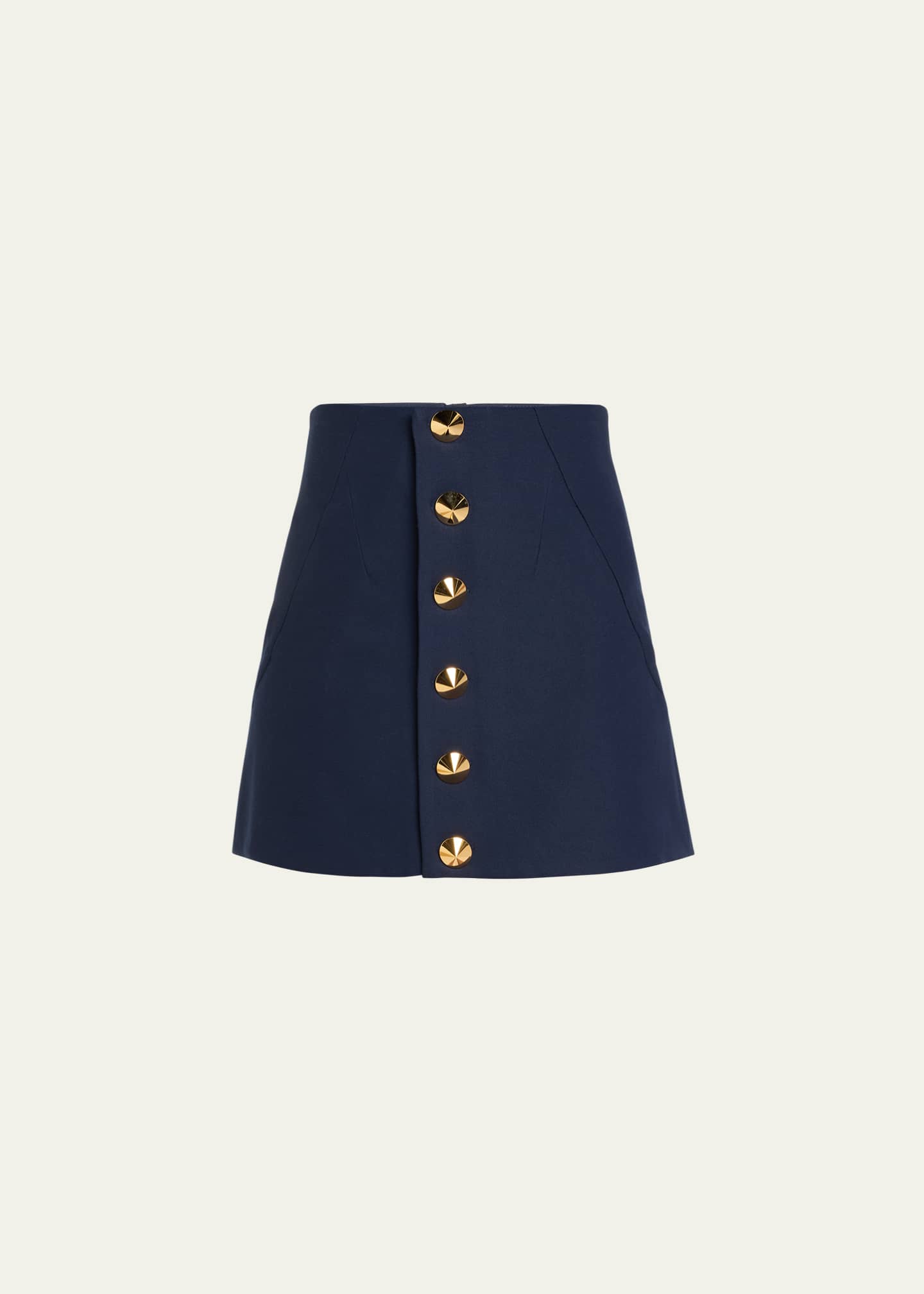 ◆GLOWNY◆ UNIFORM SHIRT MINI SKIRT NAVY GY24ASH001NA HARBISON Pegasus Stud-Button Wool Mini Skirt - Bergdorf Goodman