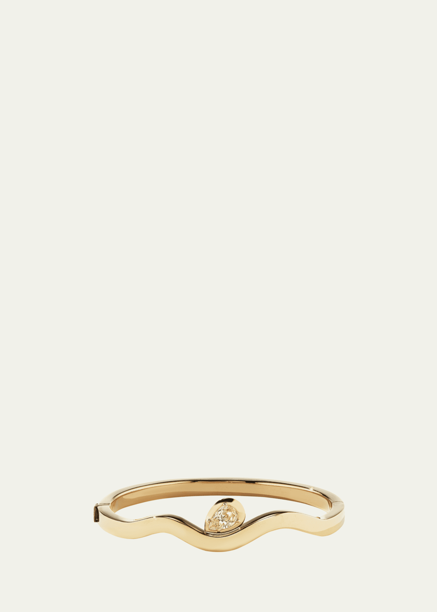 Aaryah Pear Diamond Hinged Bangle Bracelet Image 1 of 2