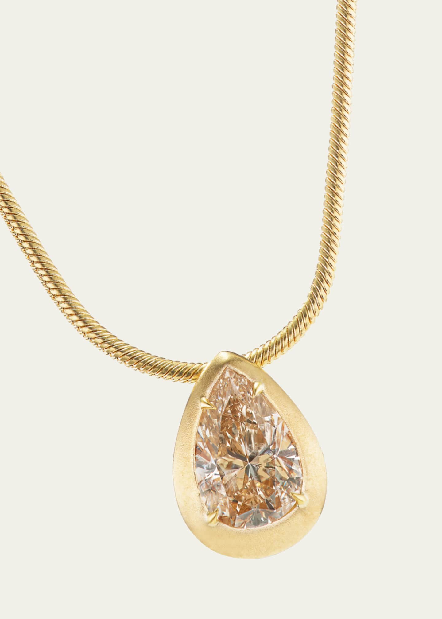 Aaryah Kyrah Diamond Pear and Snake Chain Necklace Image 2 of 2