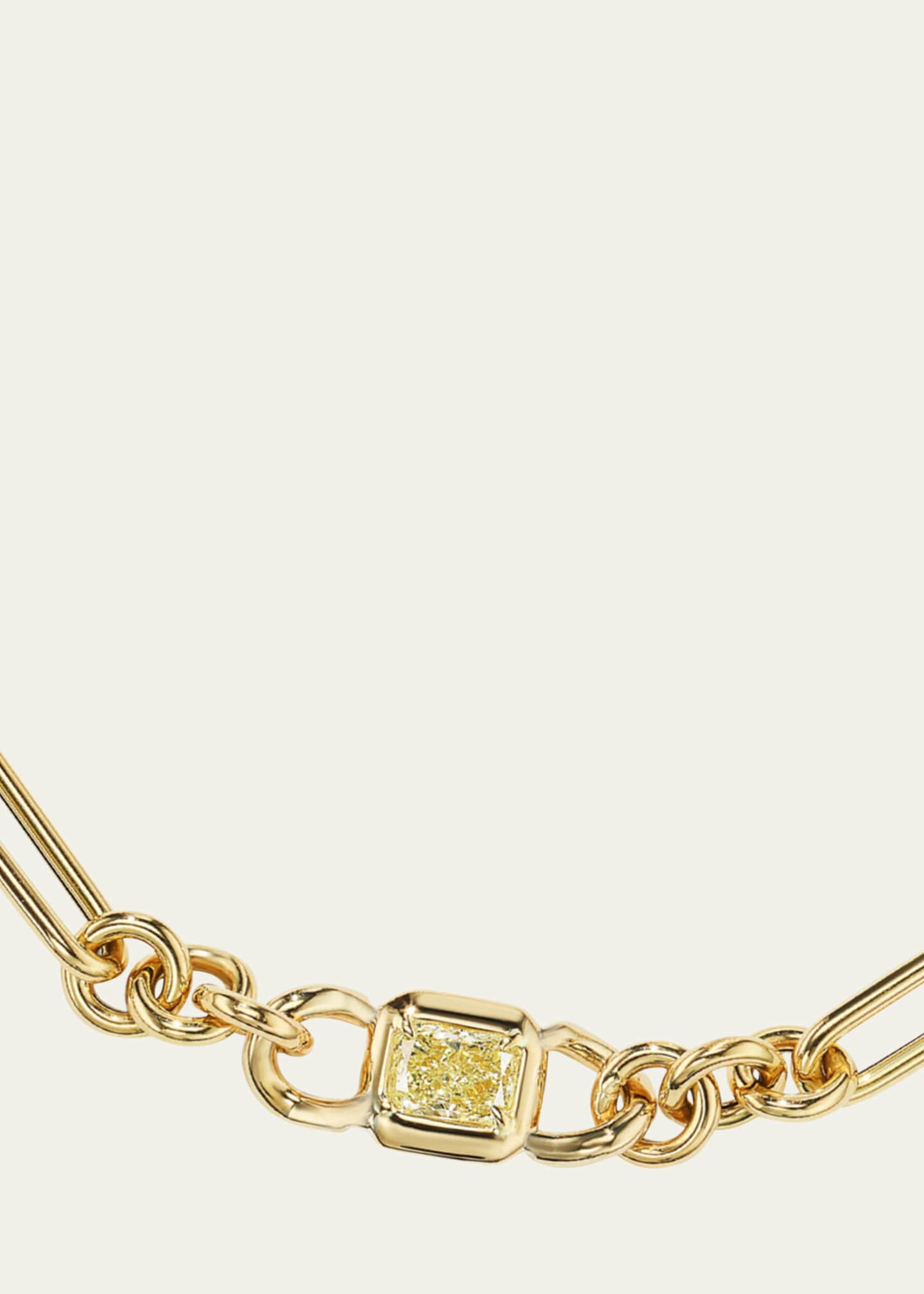 Aaryah 18K Yellow Diamond Station and Chain Link Bracelet Image 3 of 3