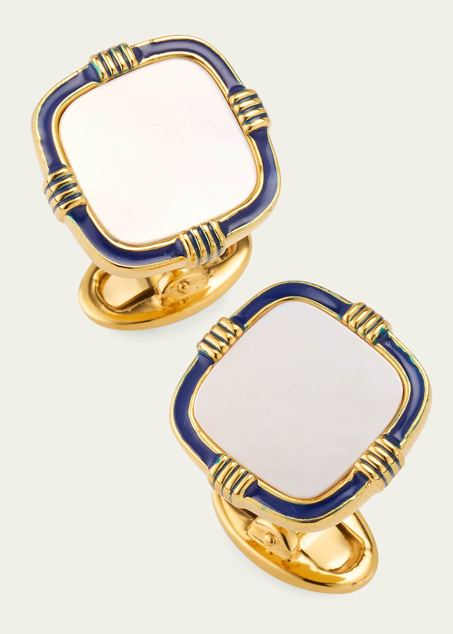 メナードEMBELLIR Jan Leslie Men's 18K Gold Vermeil Square Mother-Of-Pearl Cufflinks