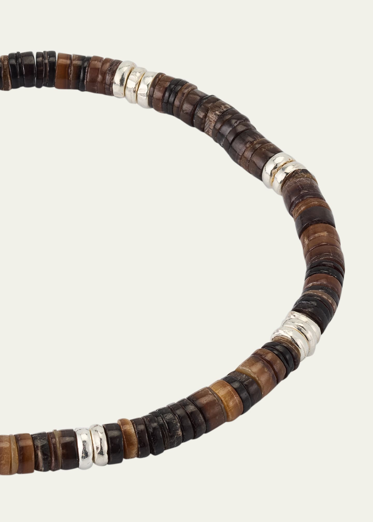 Jan Leslie Men's Heishi Beaded Bracelet with Sterling Silver Image 3 of 5
