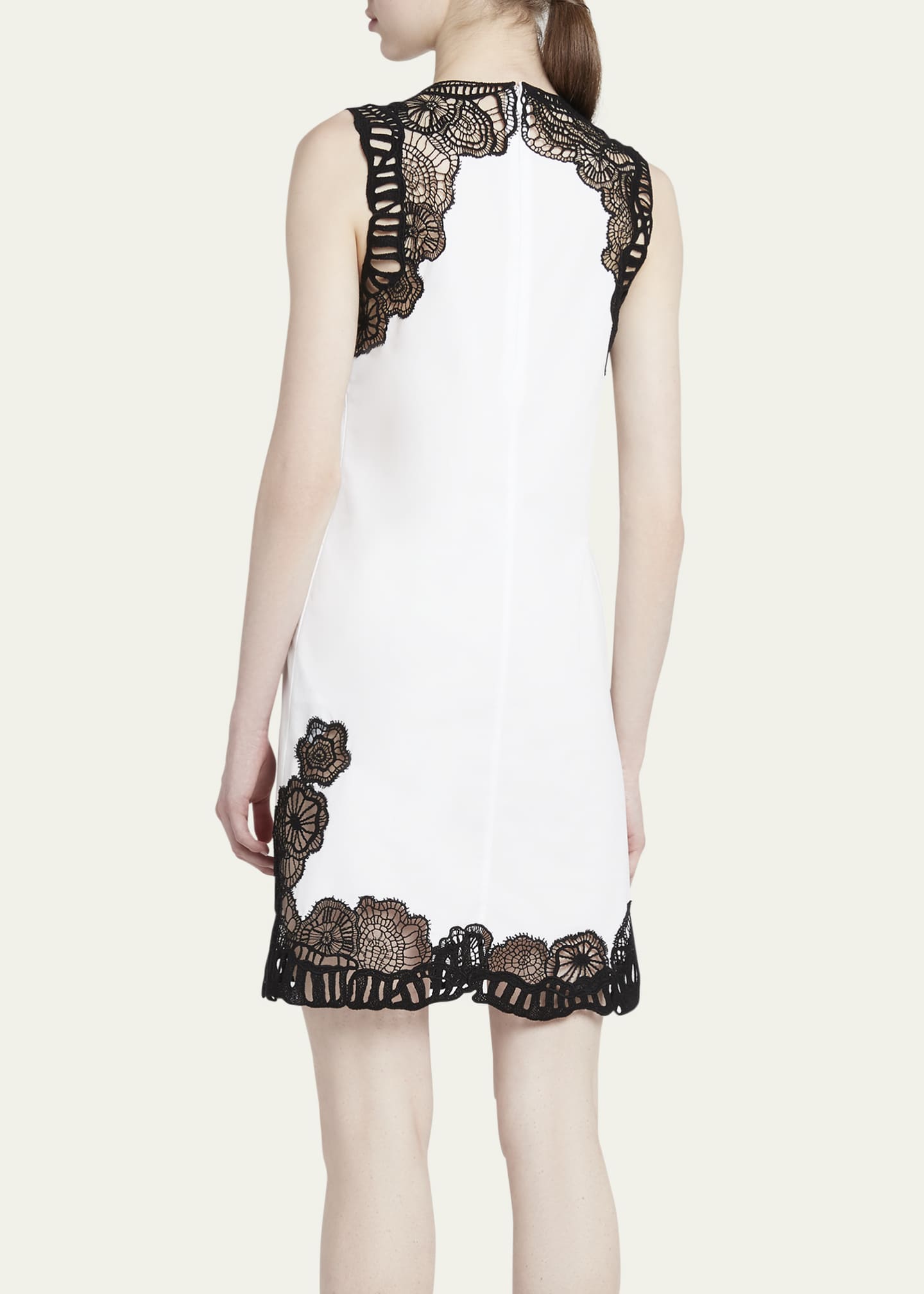 Embroidered lace top shift dress