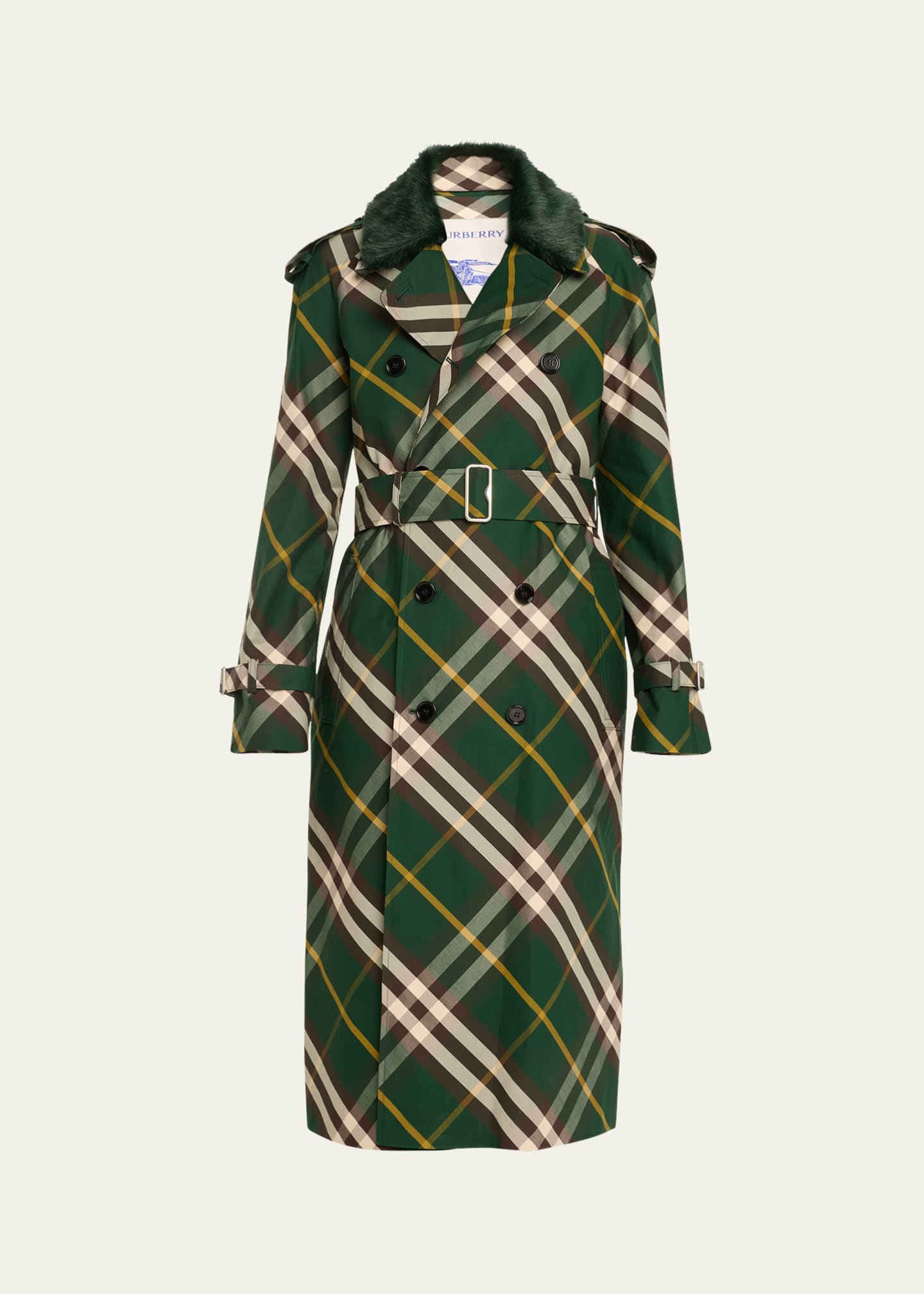 Burberry plaid top trench coat