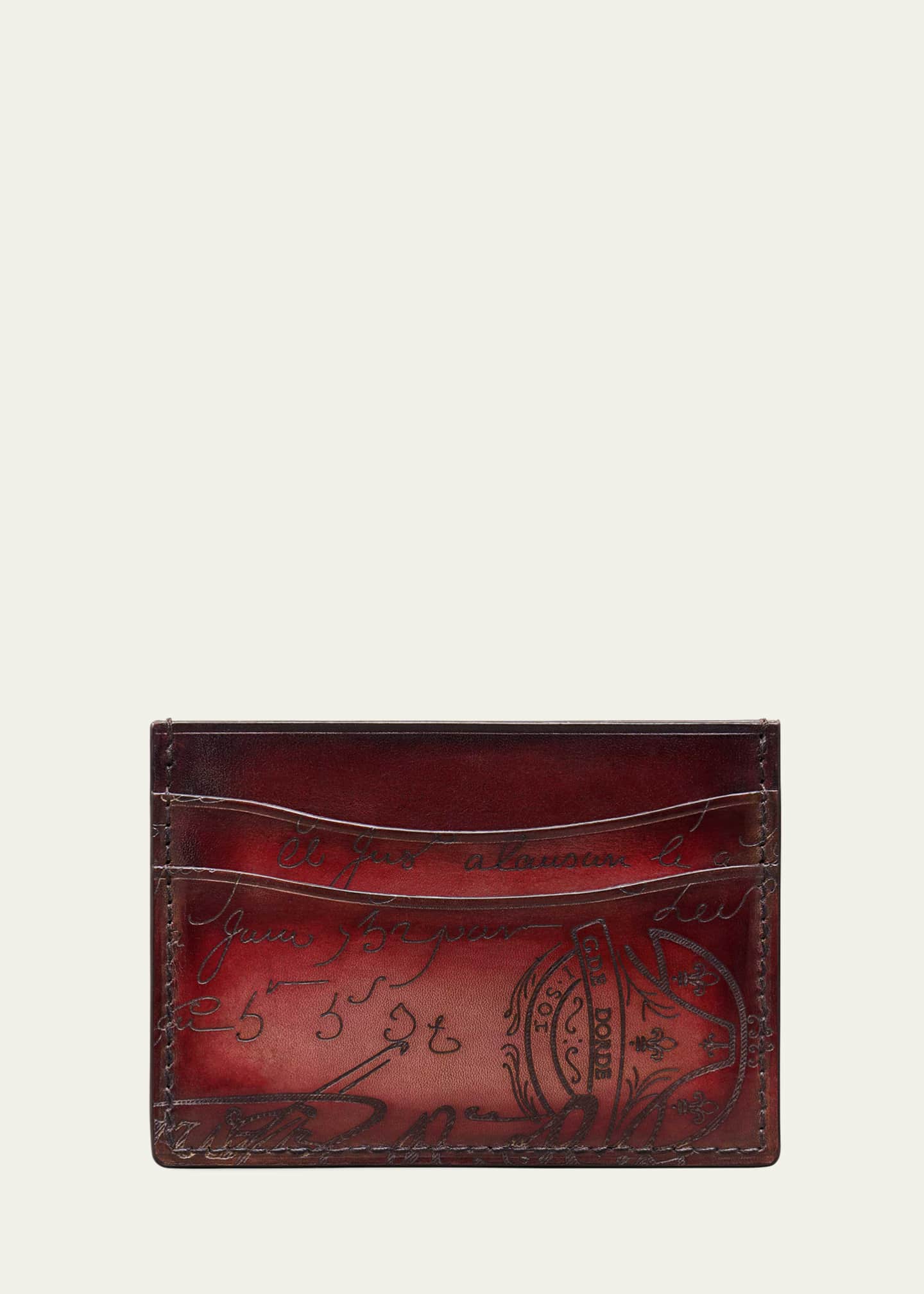 【Berluti】 Bambou Scrito cardholder Bambou Scritto Leather Card Holder | Berluti US