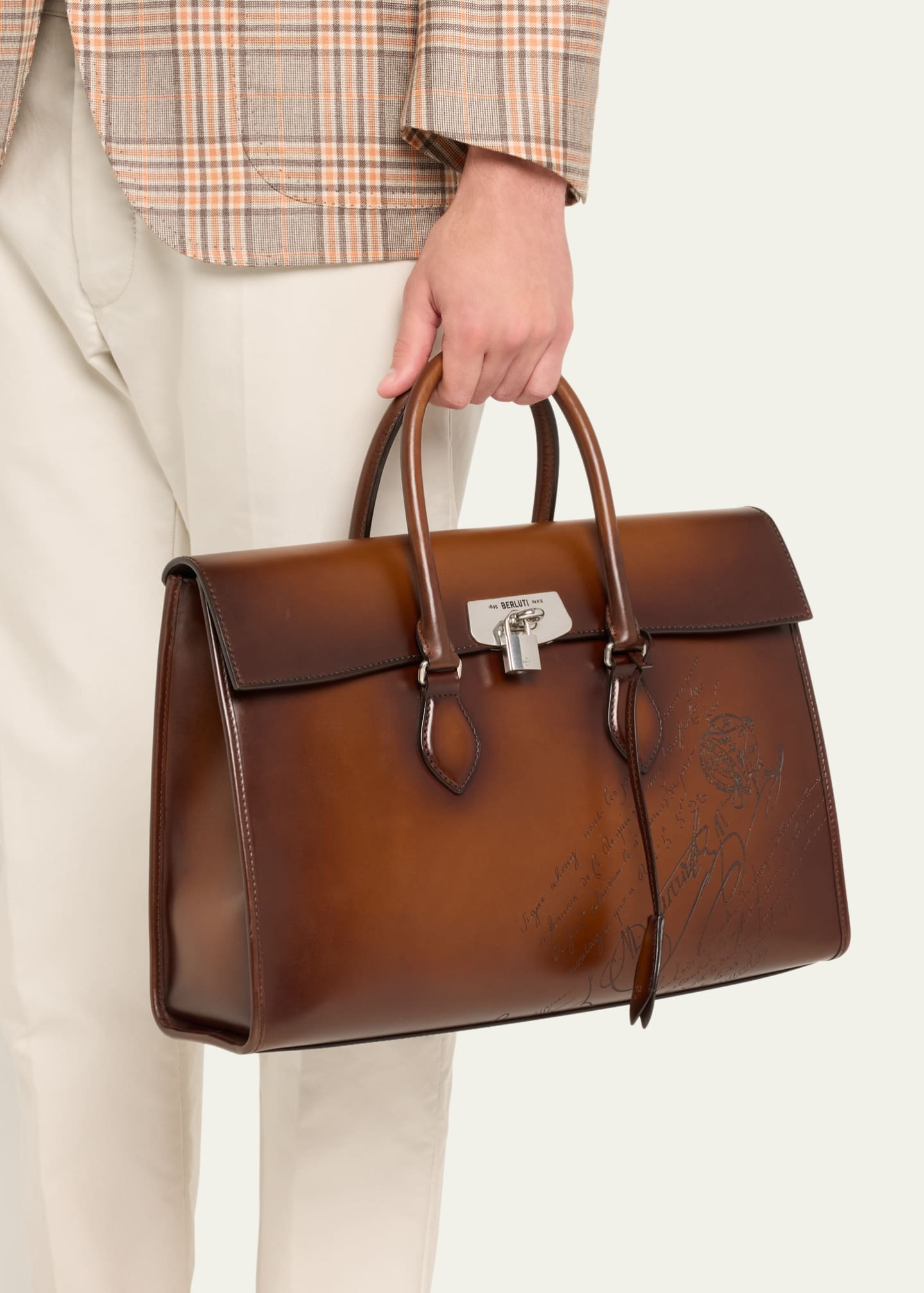 Berluti Men's E'Mio Scritto Briefcase Bag - Bergdorf Goodman