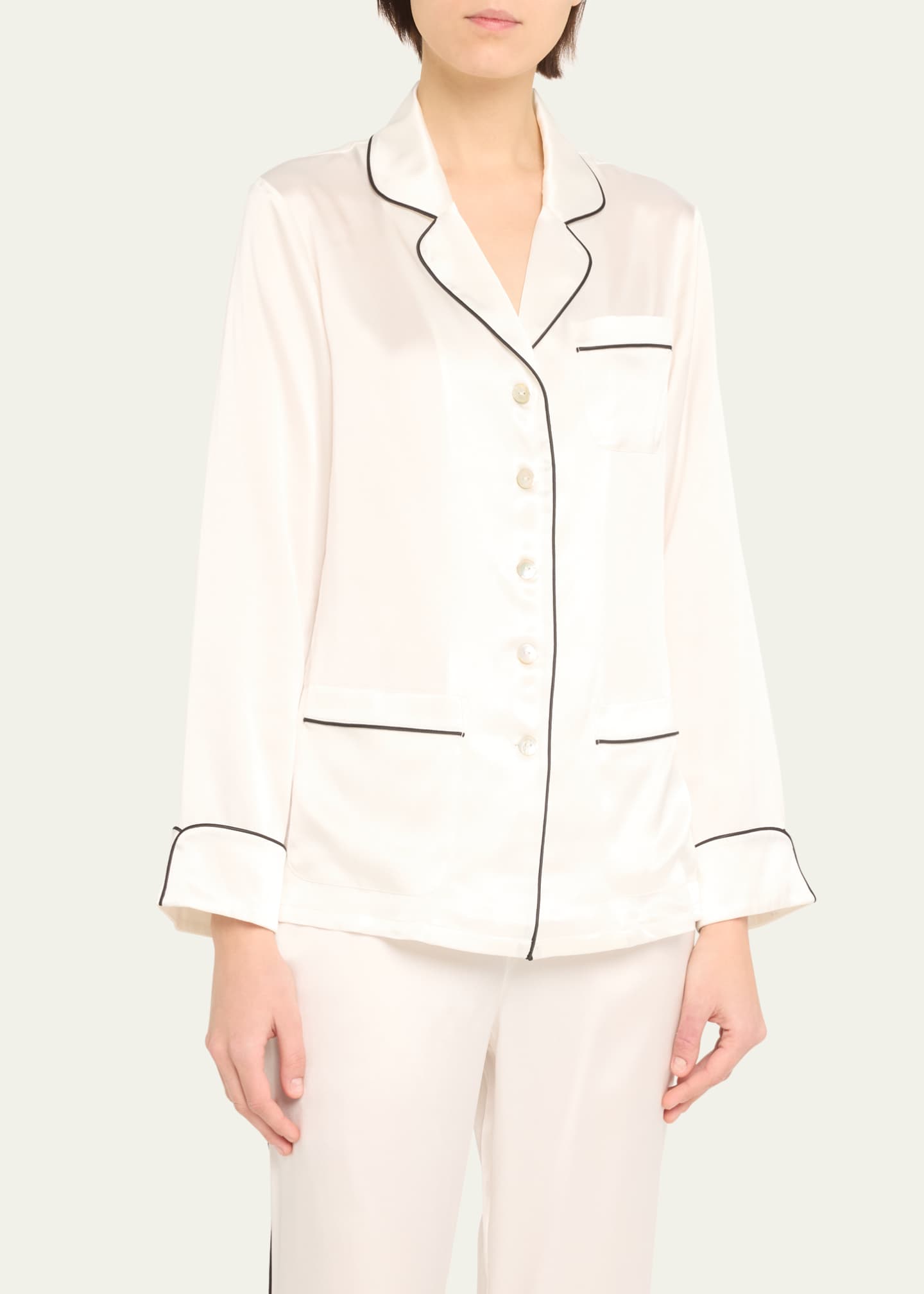 Olivia von Halle Coco Straight-Leg Silk Pajama Set Image 4 of 5