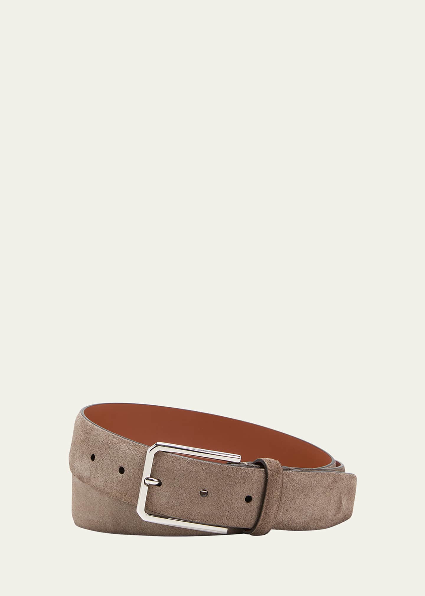 Santoni Men's Suede Square-Buckle Belt Image 1 of 2