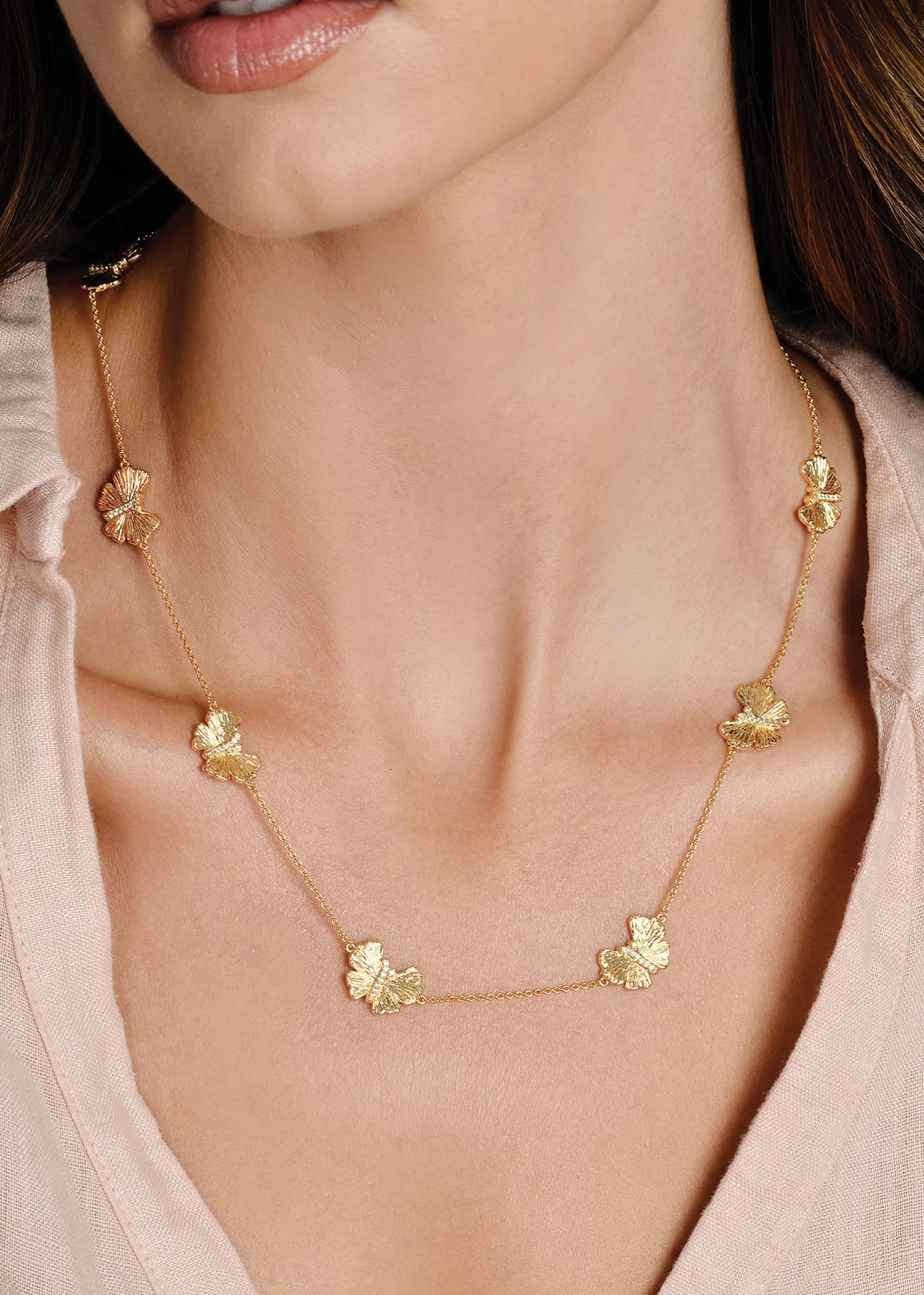 Anabel Aram Jewelry Cubic Zirconia Butterfly Station Necklace Image 2 of 4