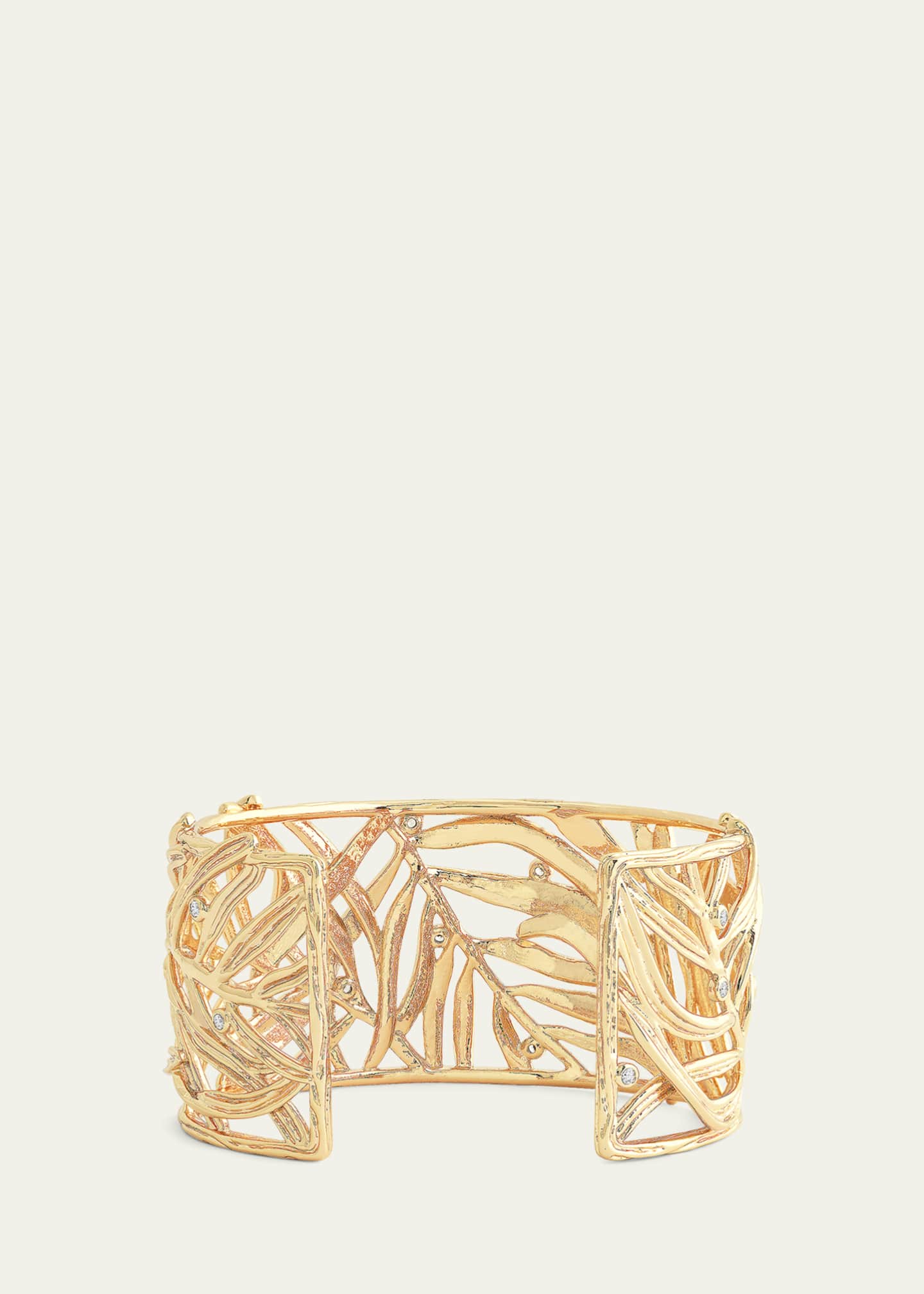 Anabel Aram Jewelry Cubic Zirconia Palm Leaves Cuff Bracelet Image 3 of 4