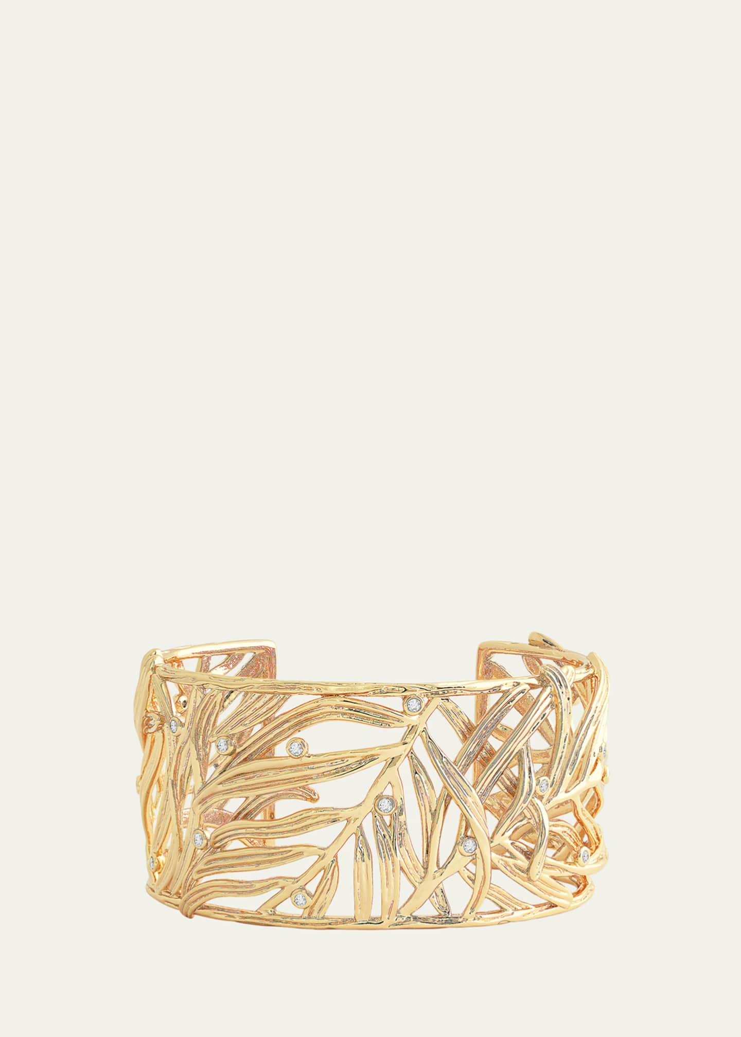 Anabel Aram Jewelry Cubic Zirconia Palm Leaves Cuff Bracelet Image 1 of 4