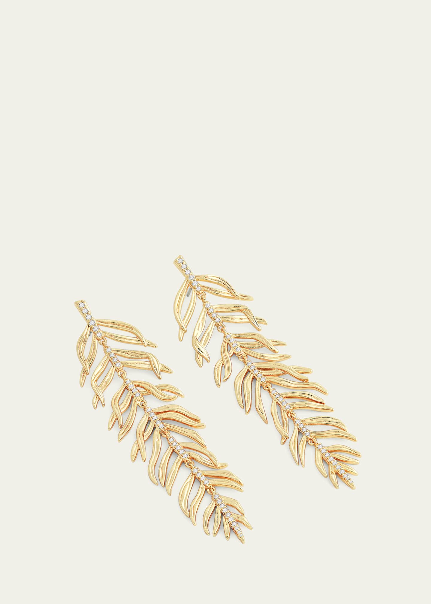 Anabel Aram Jewelry Cubic Zirconia Palm Leaves Earrings Image 3 of 4