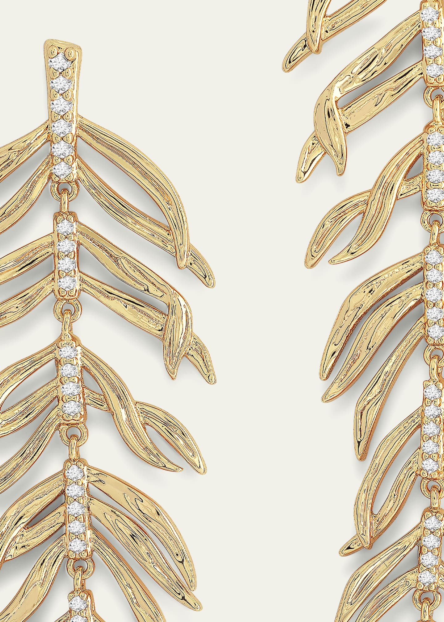 Anabel Aram Jewelry Cubic Zirconia Palm Leaves Earrings Image 4 of 4