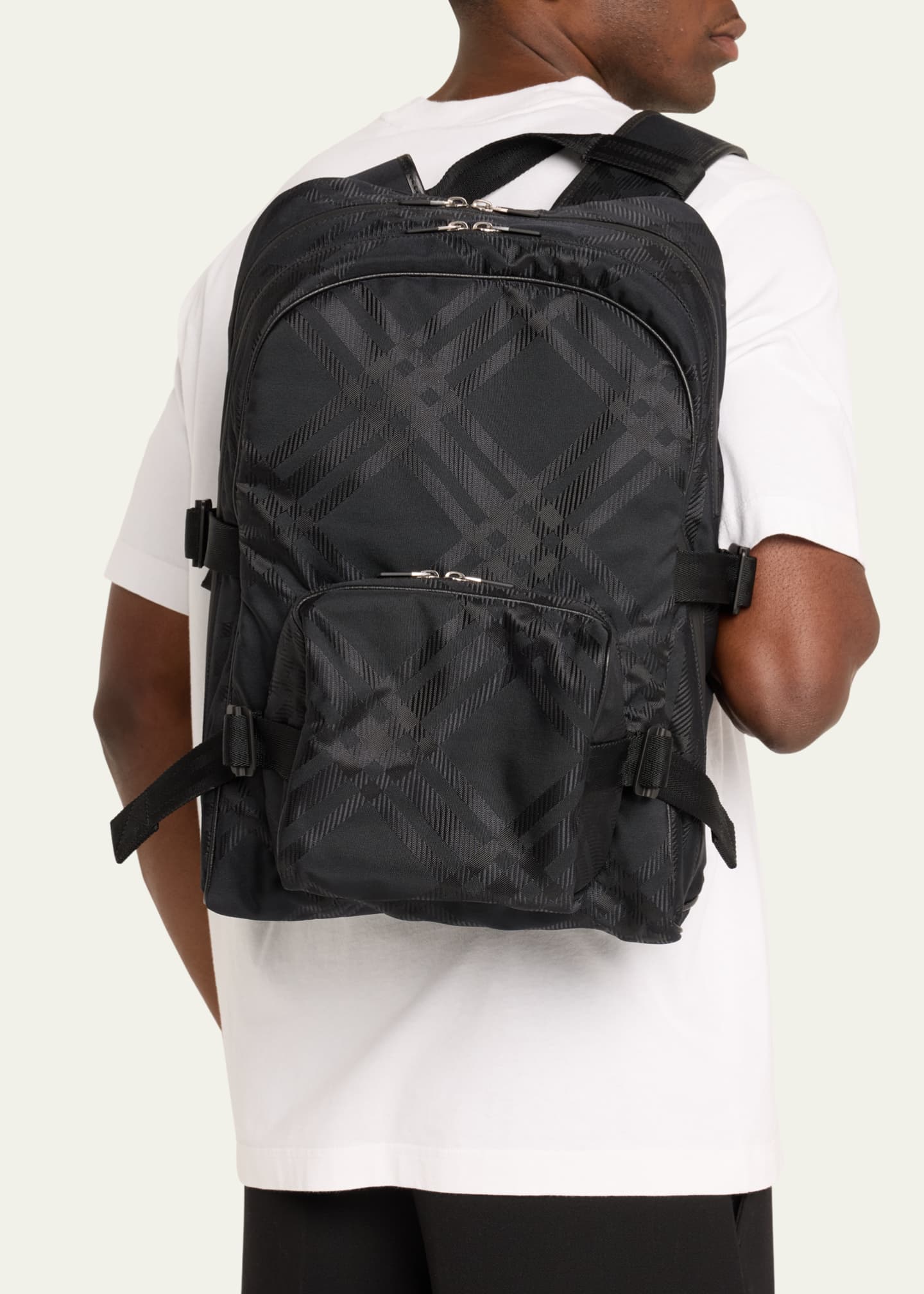 Burberry men's best sale black nylon backpack