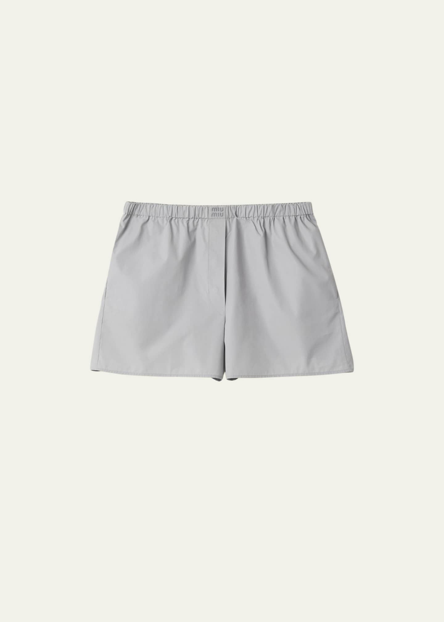 Miu Miu Elasticized Poplin Shorts - Bergdorf Goodman