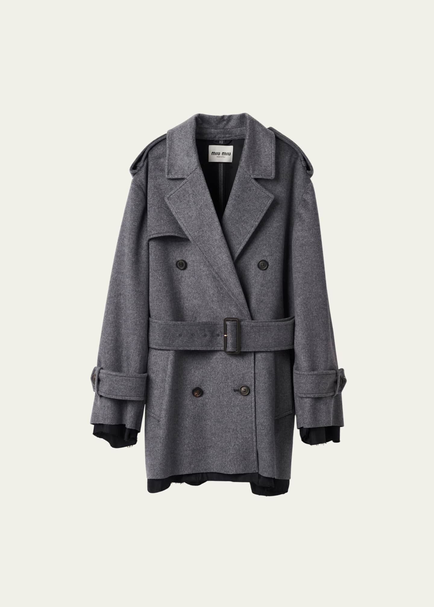 Short belted wool coat hot sale