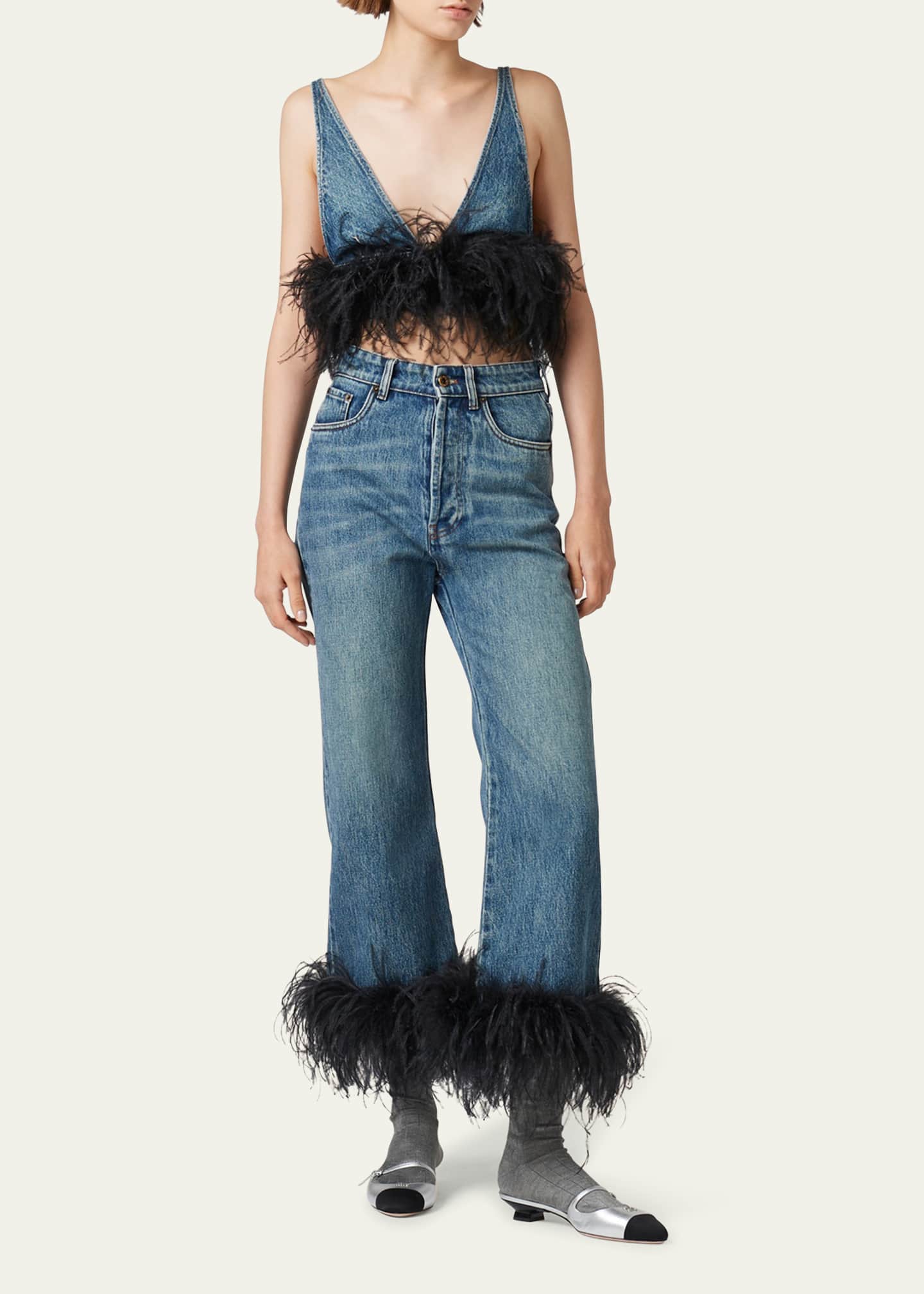 Prada feather pants online