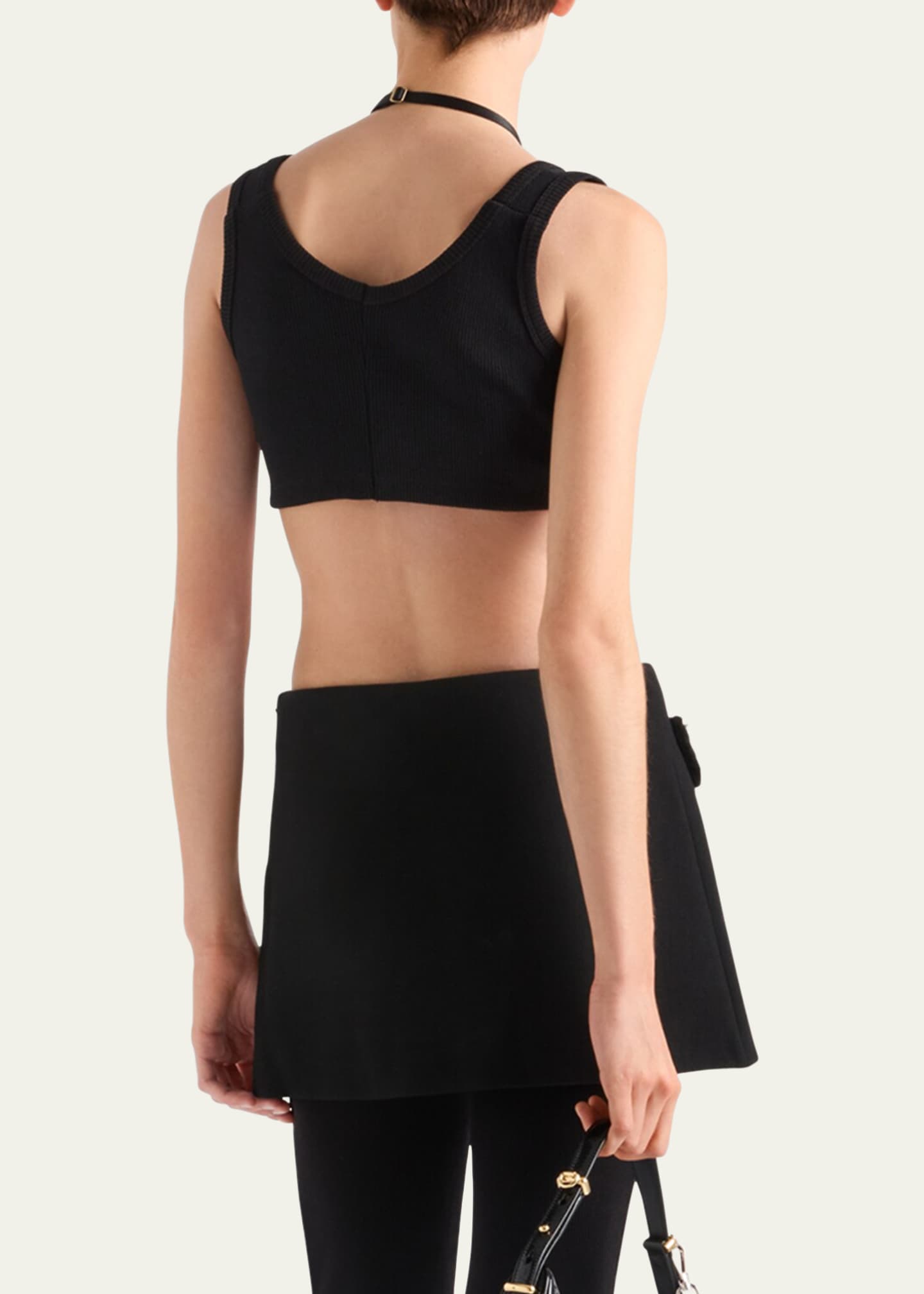 Prada Jersey Cropped Tank Top - Bergdorf Goodman