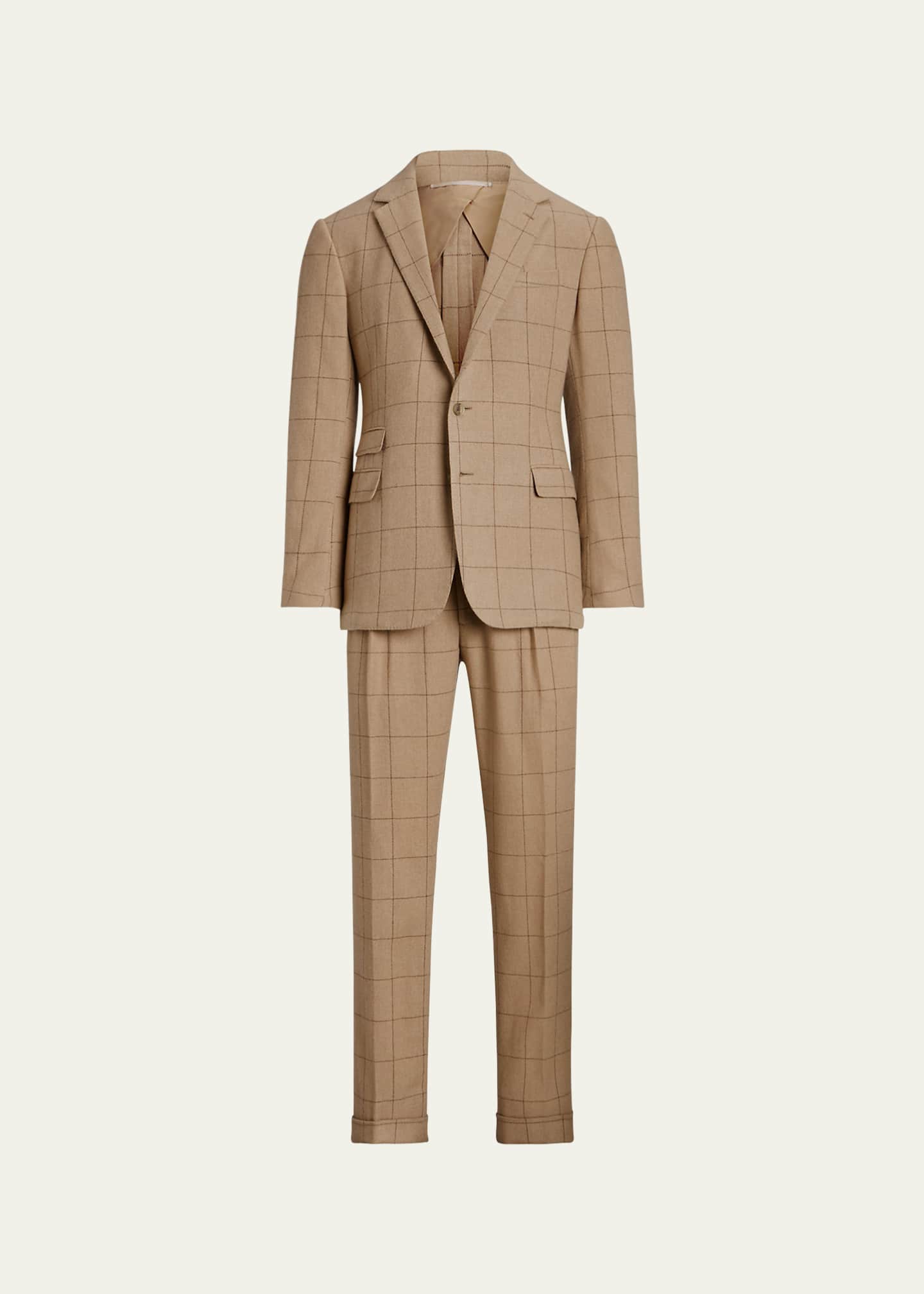 Ralph Lauren Men's Kent Classic Windowpane Cashmere Suit - Bergdorf Goodman