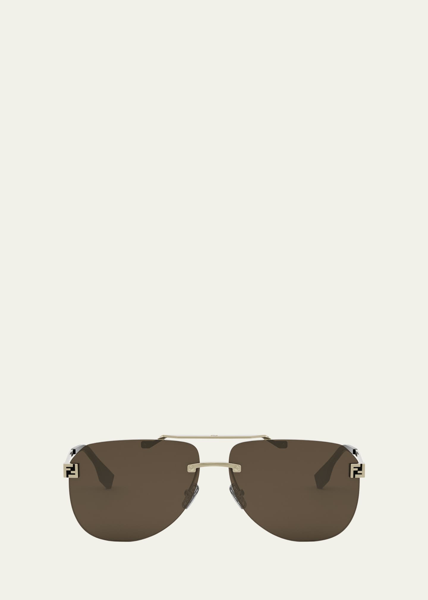 Fendi Men's Sky Monogram Metal Sunglasses Image 1 of 3