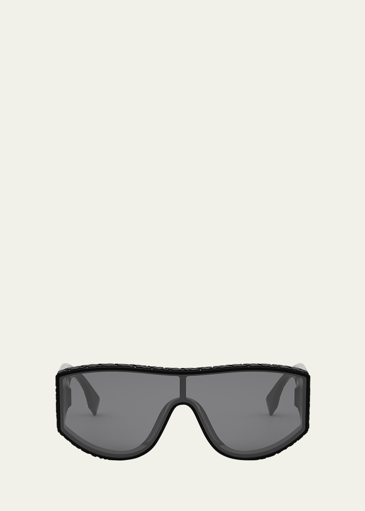 Fendi Men s Allover FF Logo Nylon Shield Sunglasses Bergdorf Goodman