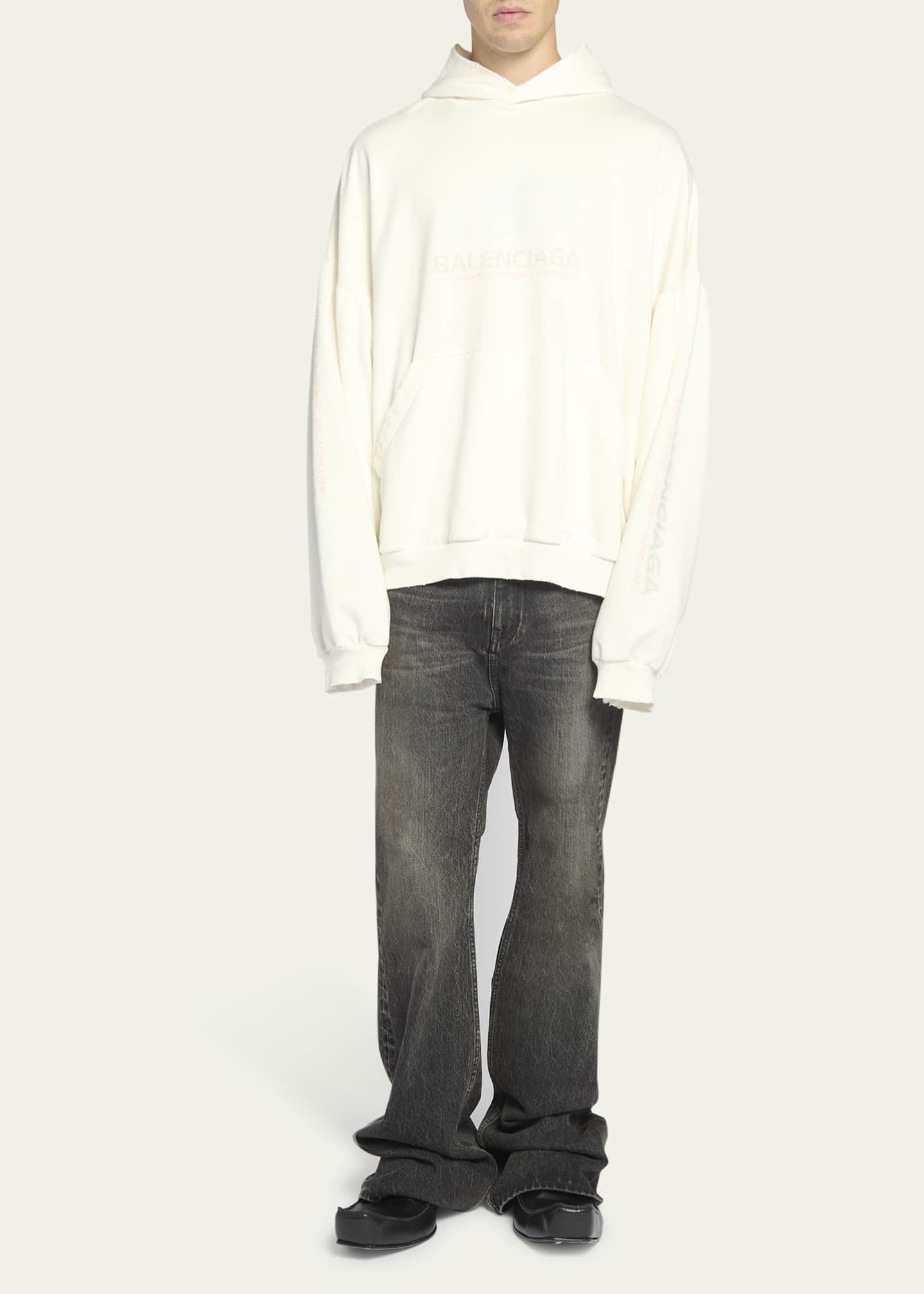 White balenciaga hoodie mens top