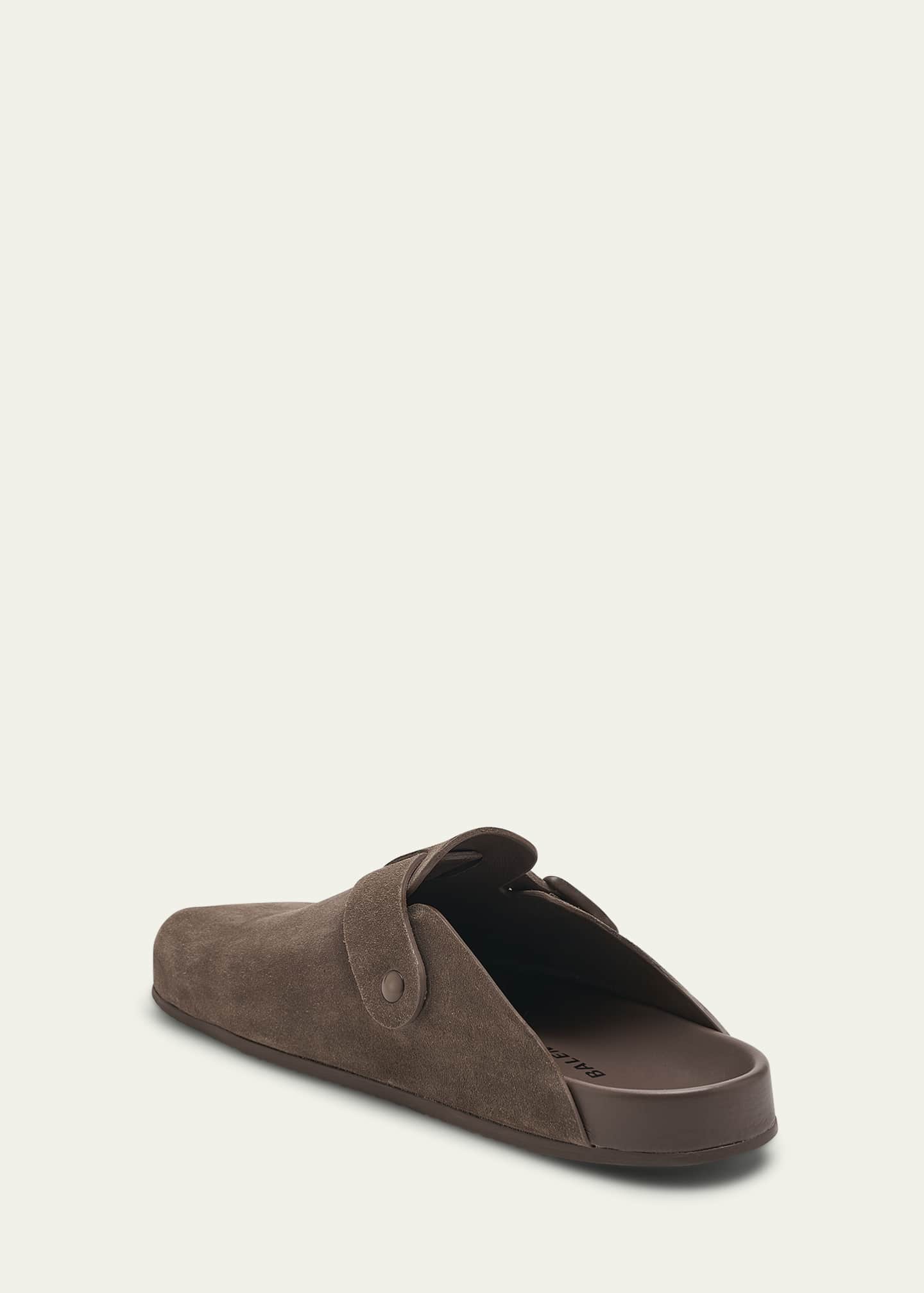 Balenciaga Sunday Suede Buckle Easy Mules - Bergdorf Goodman