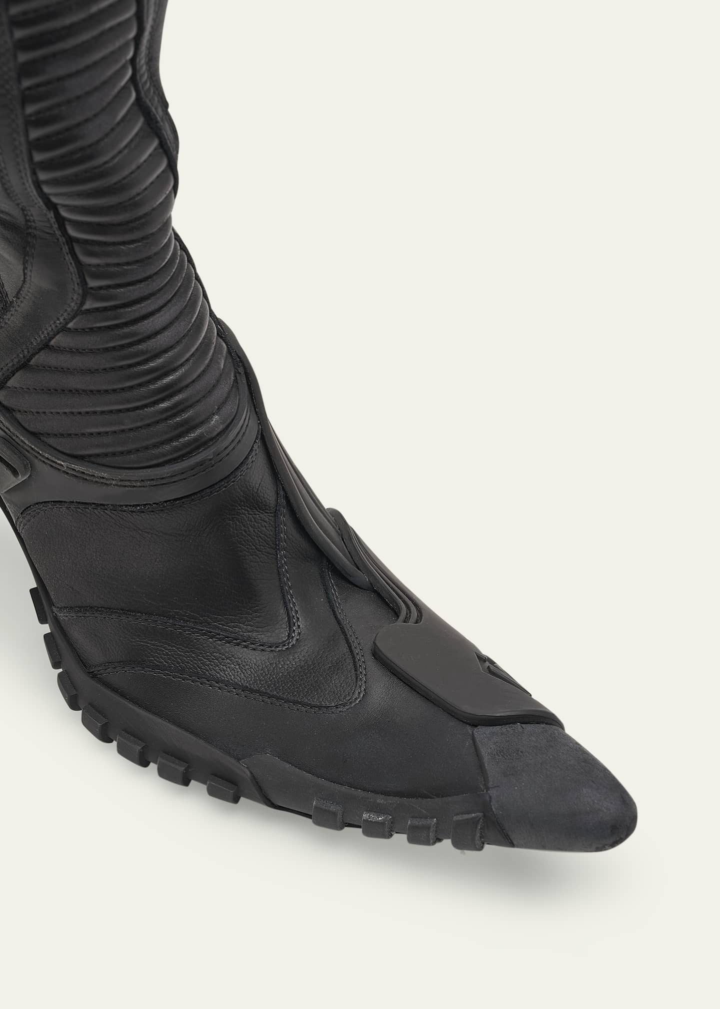 Balenciaga Leather Rubber Biker Booties Bergdorf Goodman
